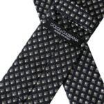 Dolce & Gabbana Black 100% Silk Patterned Adjustable Men Tie | Regal Royce