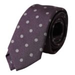 Dolce & Gabbana Purple 100% Silk Polka Dot Adjustable Men Tie | Regal Royce