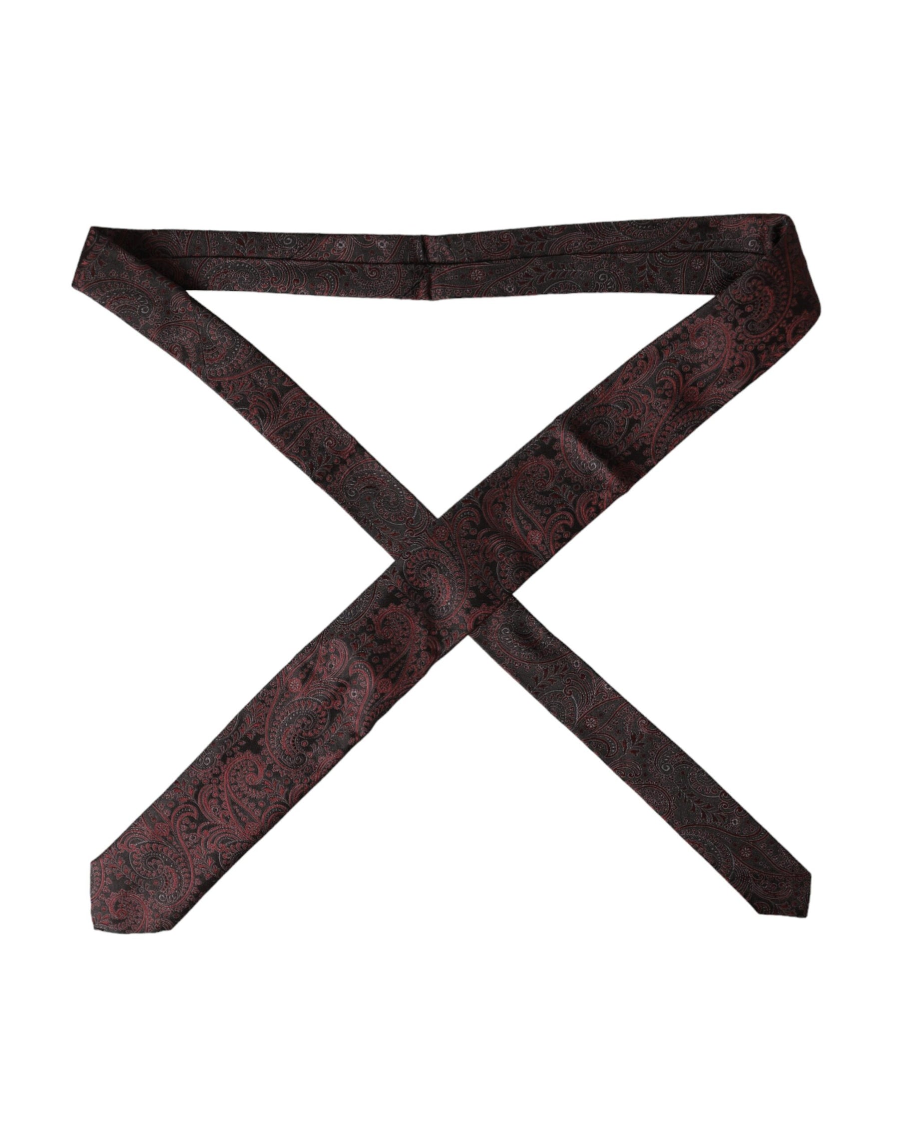 Dolce & Gabbana Bordeaux Patterned Silk Adjustable Men Tie | Regal Royce