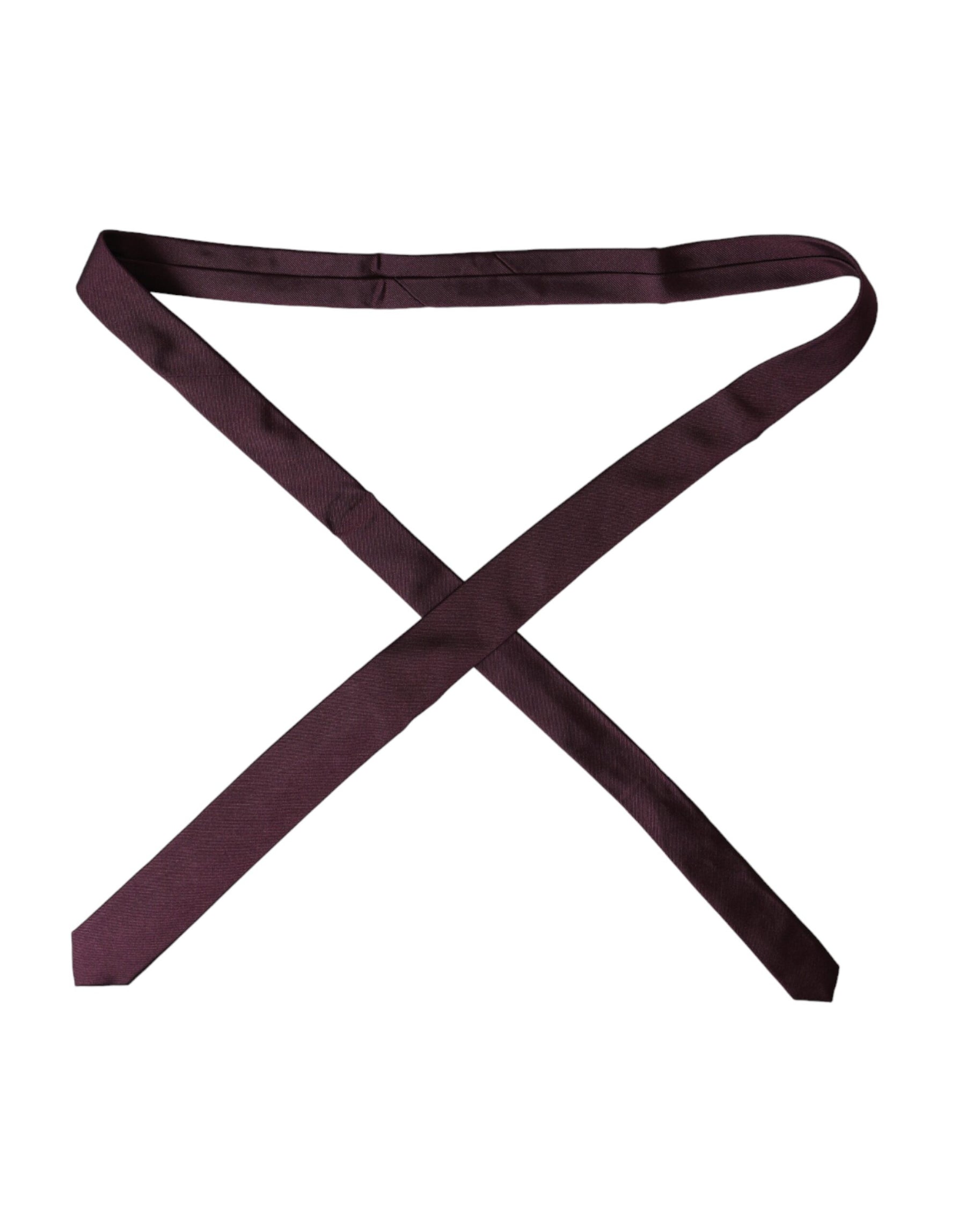 Dolce & Gabbana Bordeaux Solid 100% Silk Adjustable Men Tie | Regal Royce