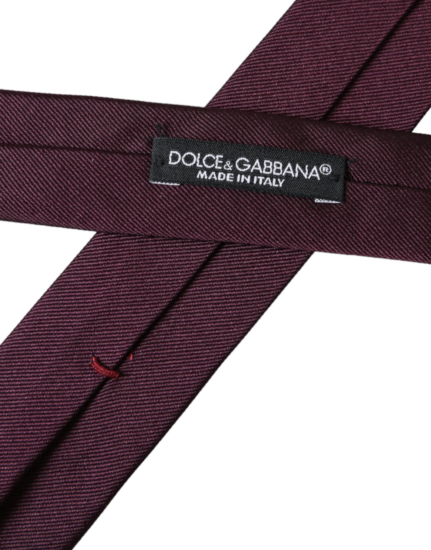 Dolce & Gabbana Bordeaux Solid 100% Silk Adjustable Men Tie | Regal Royce