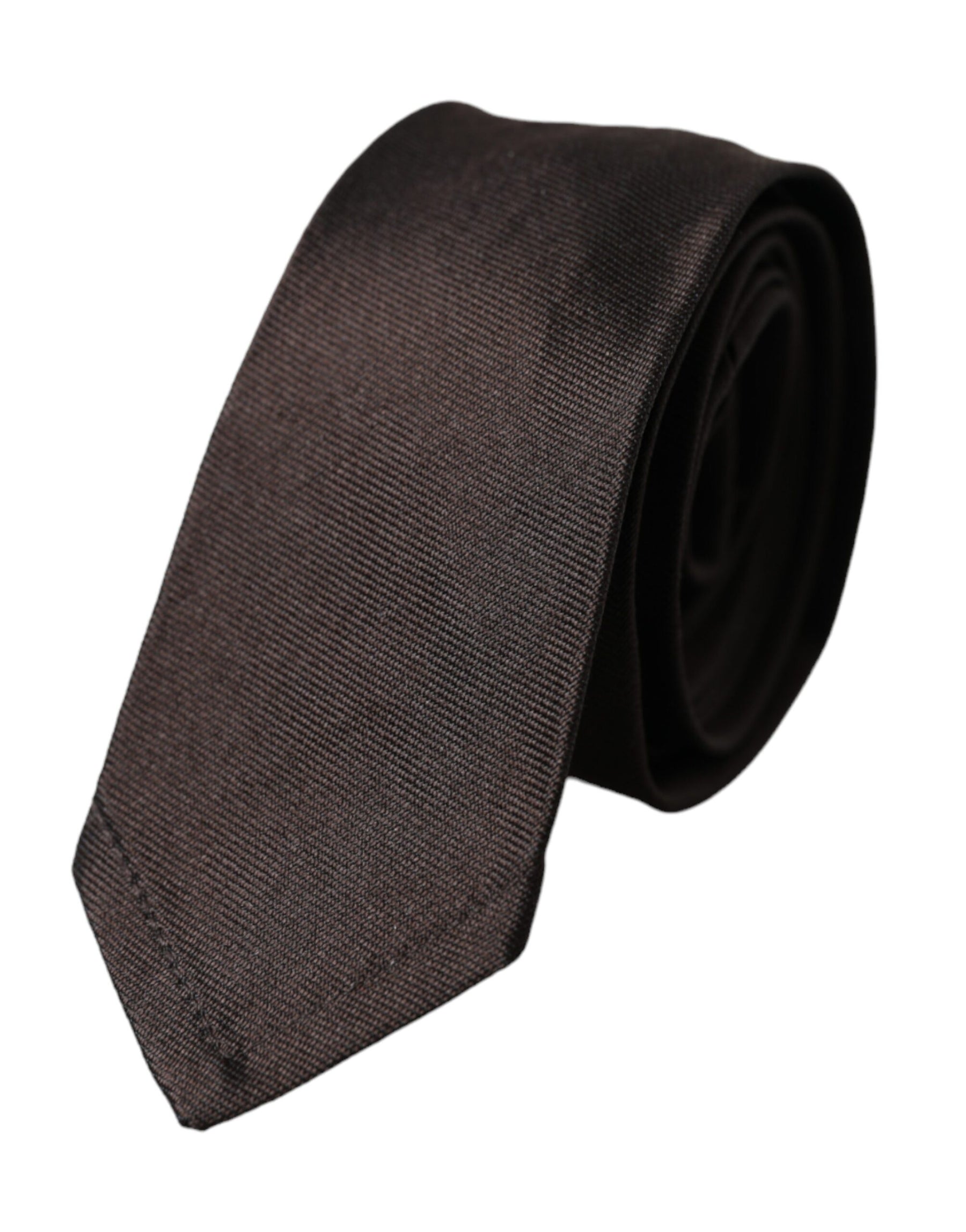 Dolce & Gabbana Brown Solid 100% Silk Adjustable Tie | Regal Royce