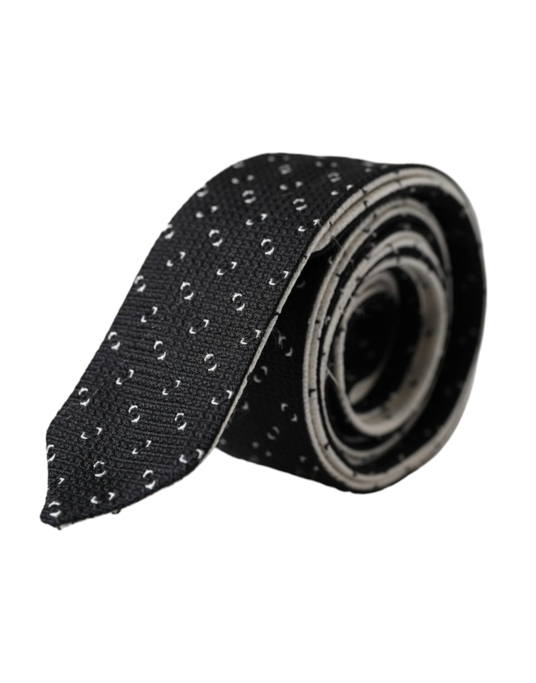 Dolce & Gabbana Black White Patterned Adjustable Tie | Regal Royce