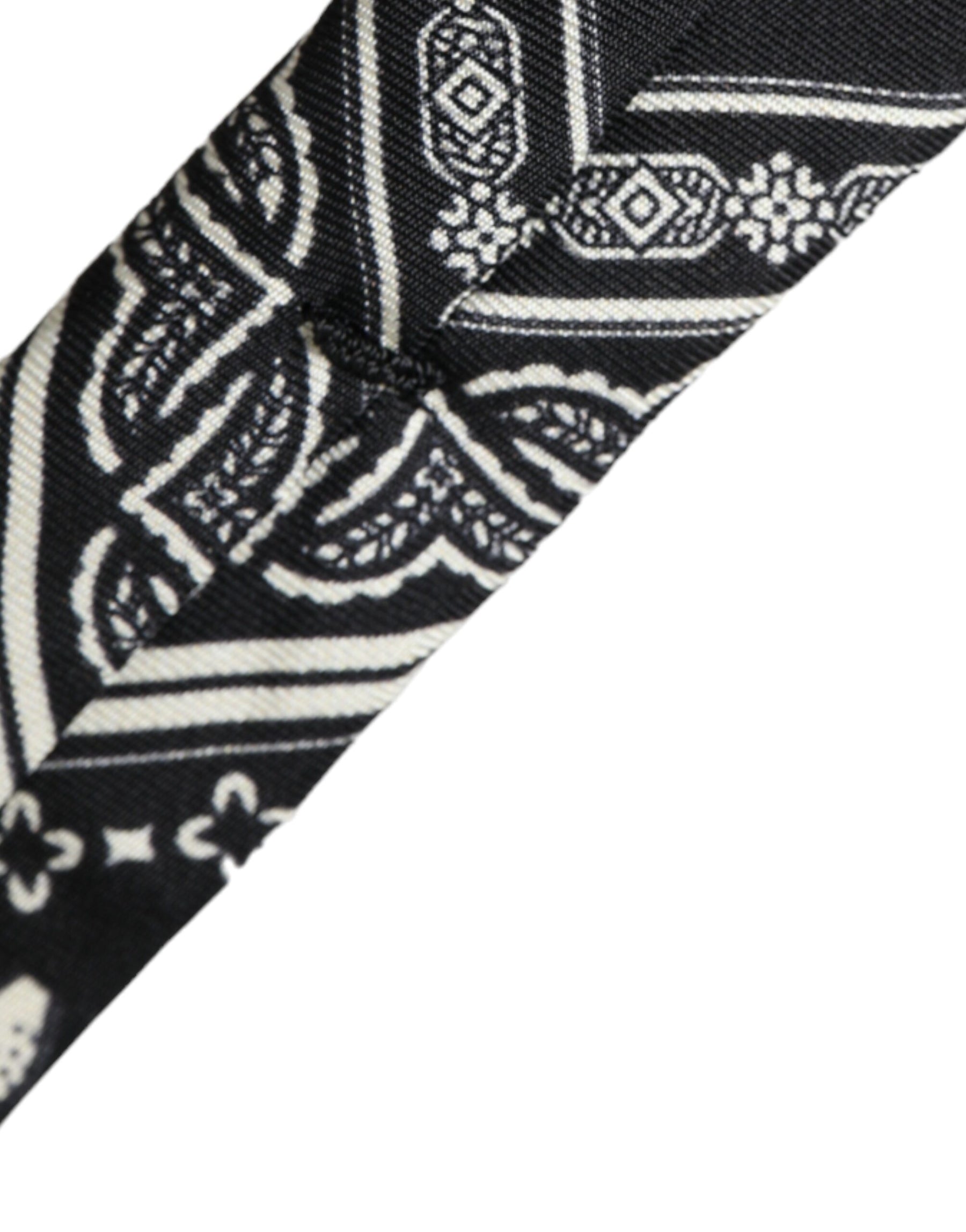 Dolce & Gabbana Black Patterned 100%Silk Adjustable Tie | Regal Royce