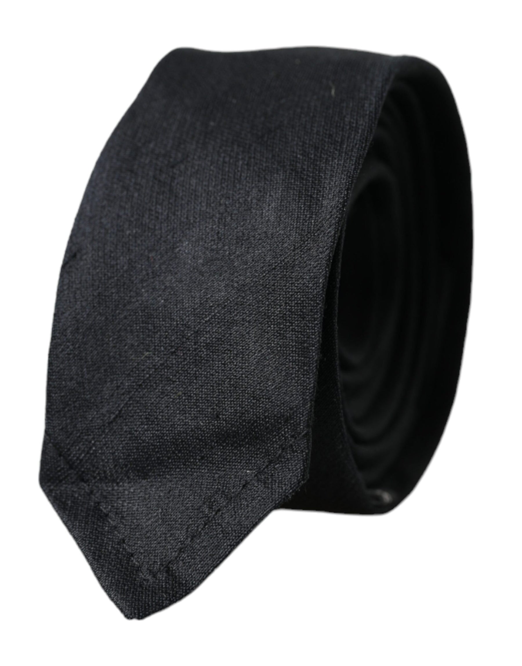 Dolce & Gabbana Black Solid 100% Silk Adjustable Tie | Regal Royce
