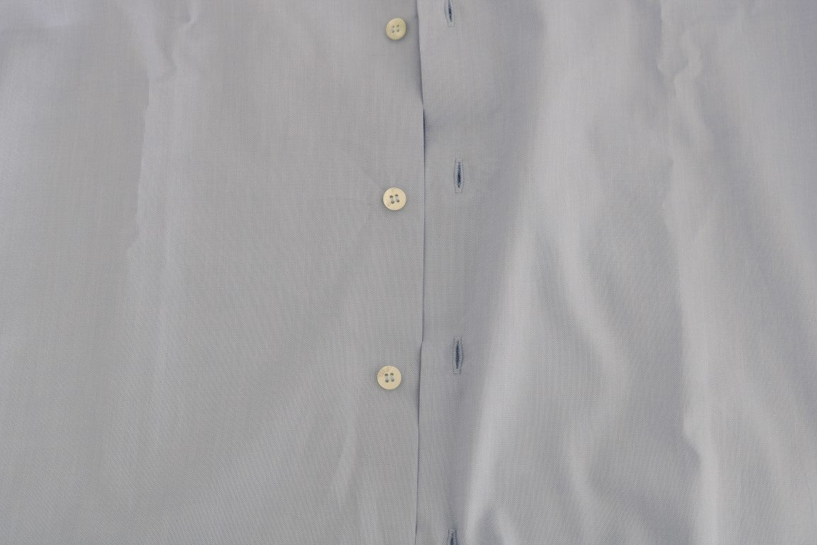 Cavalli Light Blue Cotton Slim Fit Dress Shirt | Regal Royce