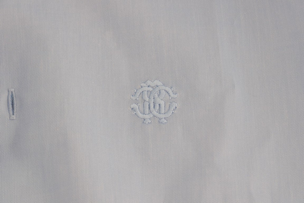 Cavalli Light Blue Cotton Slim Fit Dress Shirt