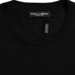 Dolce & Gabbana Black Cotton Round Neck Short Sleeves T-shirt | Regal Royce