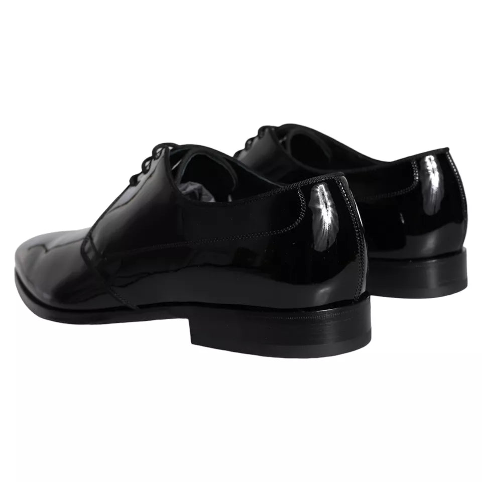 Dolce & Gabbana Black Calfskin Leather Derby Men Dress Shoes | Regal Royce