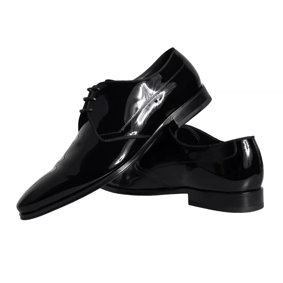 Dolce & Gabbana Black Calfskin Leather Derby Men Dress Shoes | Regal Royce