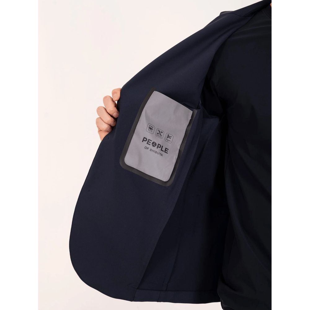 People Of Shibuya Blue Polyester Men's Lightweight Jacket