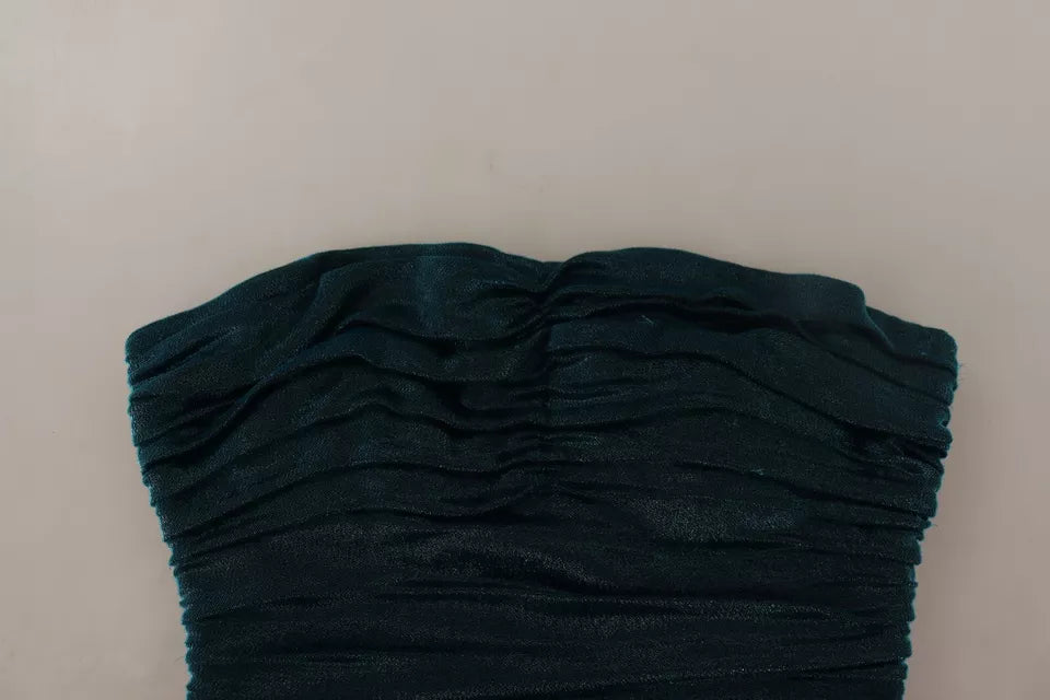 Dolce & Gabbana Turquoise Bustier Bodice Draped Midi Dress. | Regal Royce