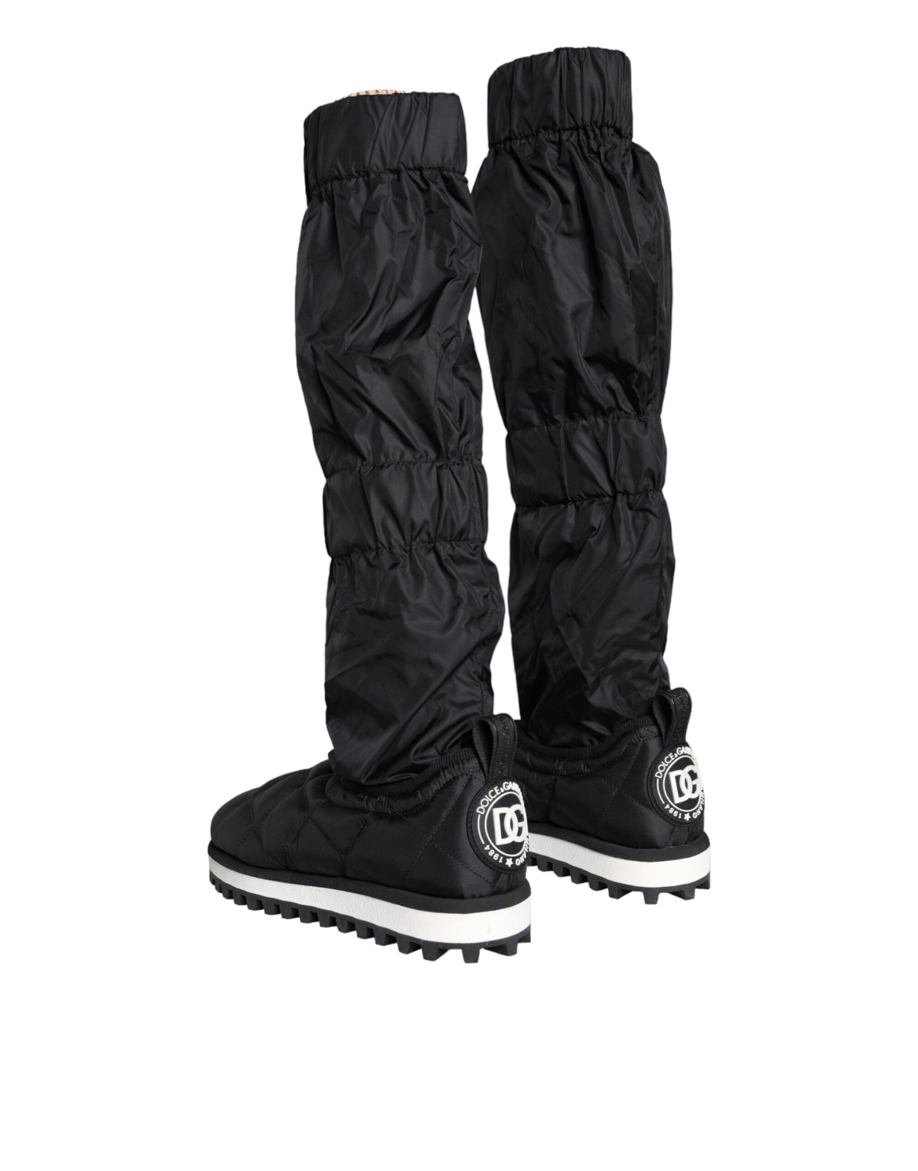 Dolce & Gabbana Black Quilted High Top Boots Sneakers Shoes | Regal Royce