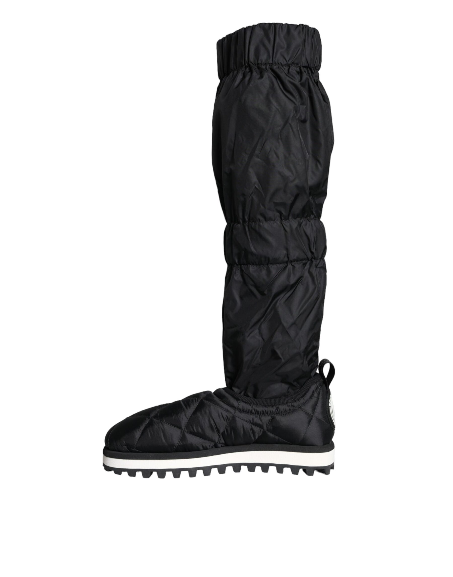Dolce & Gabbana Black Quilted High Top Boots Sneakers Shoes | Regal Royce