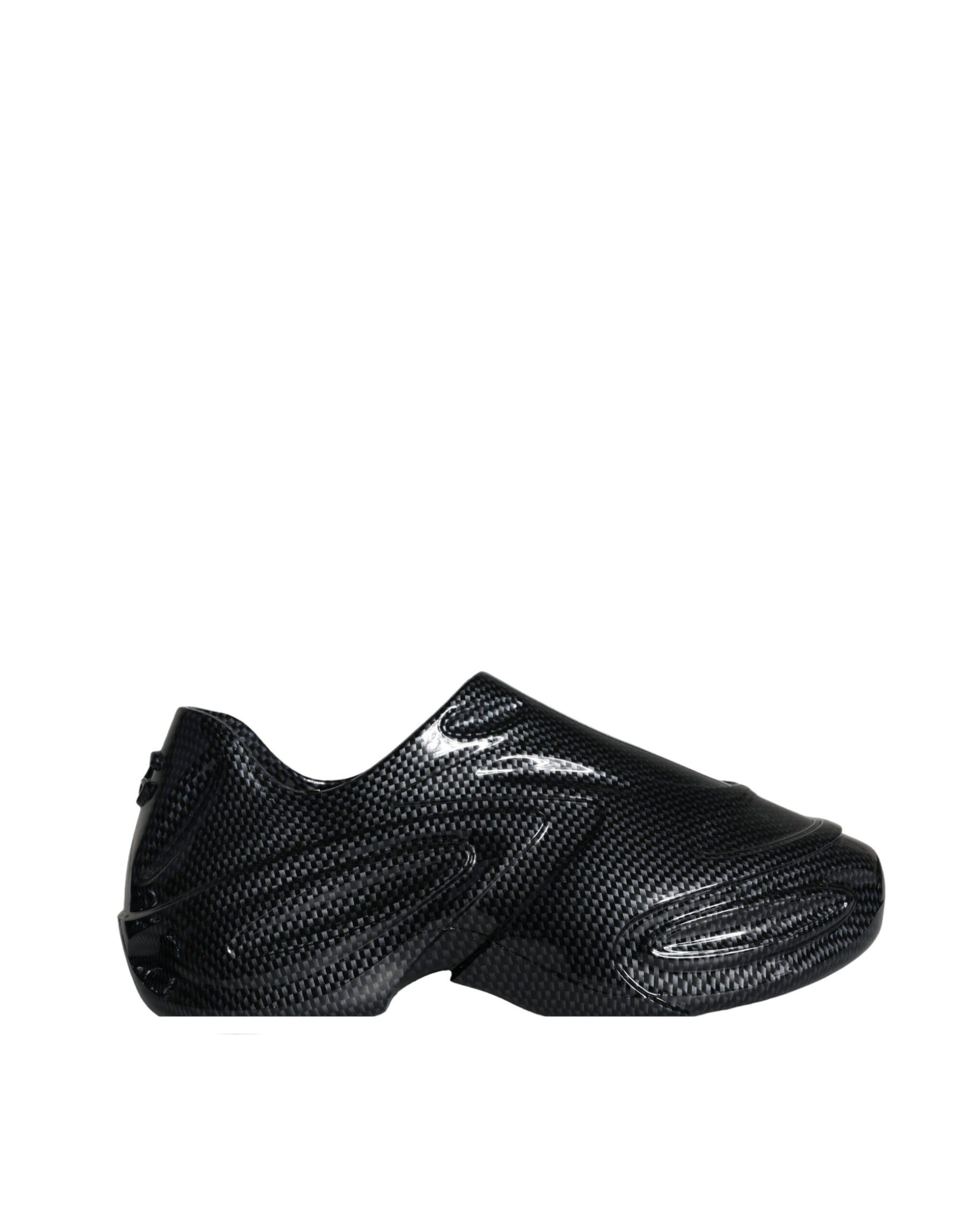 Dolce & Gabbana Black Foiled Rubber Toy Low Top Men Sneakers Shoes | Regal Royce