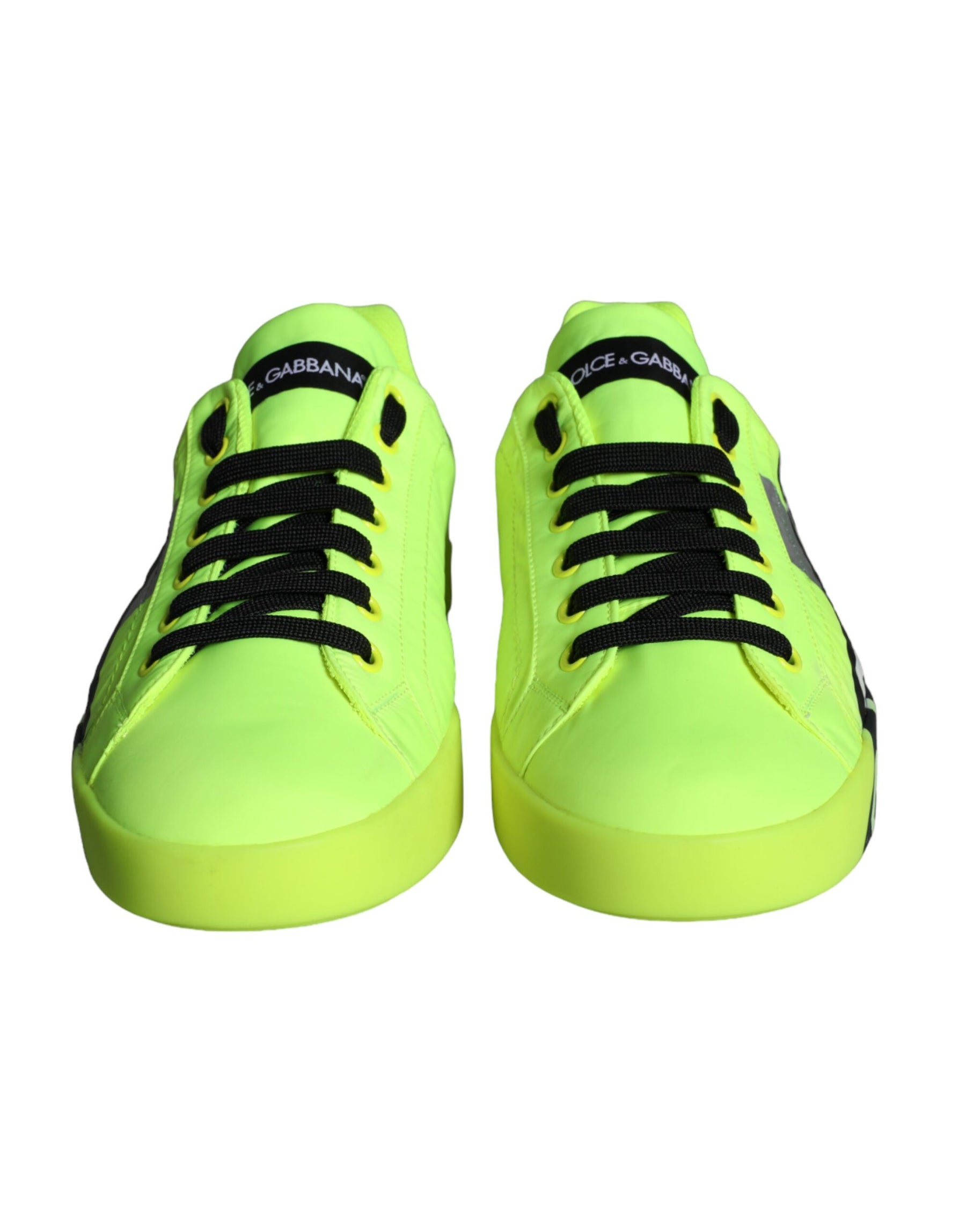 Dolce & Gabbana Neon Green Logo Tape Low Top Sneakers Shoes | Regal Royce