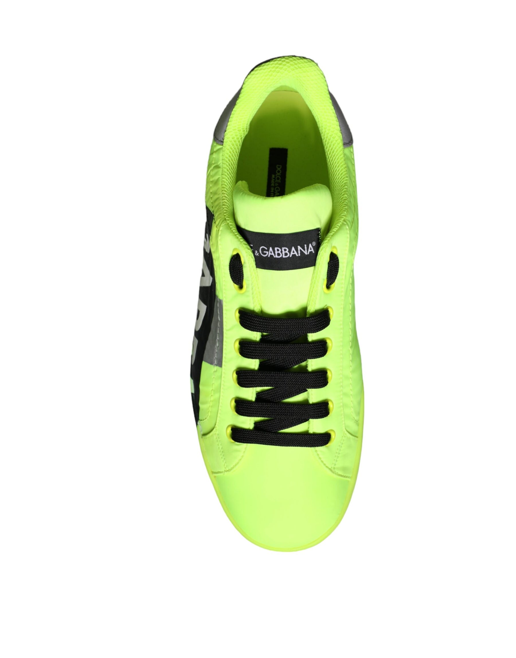 Dolce & Gabbana Neon Green Logo Tape Low Top Sneakers Shoes | Regal Royce