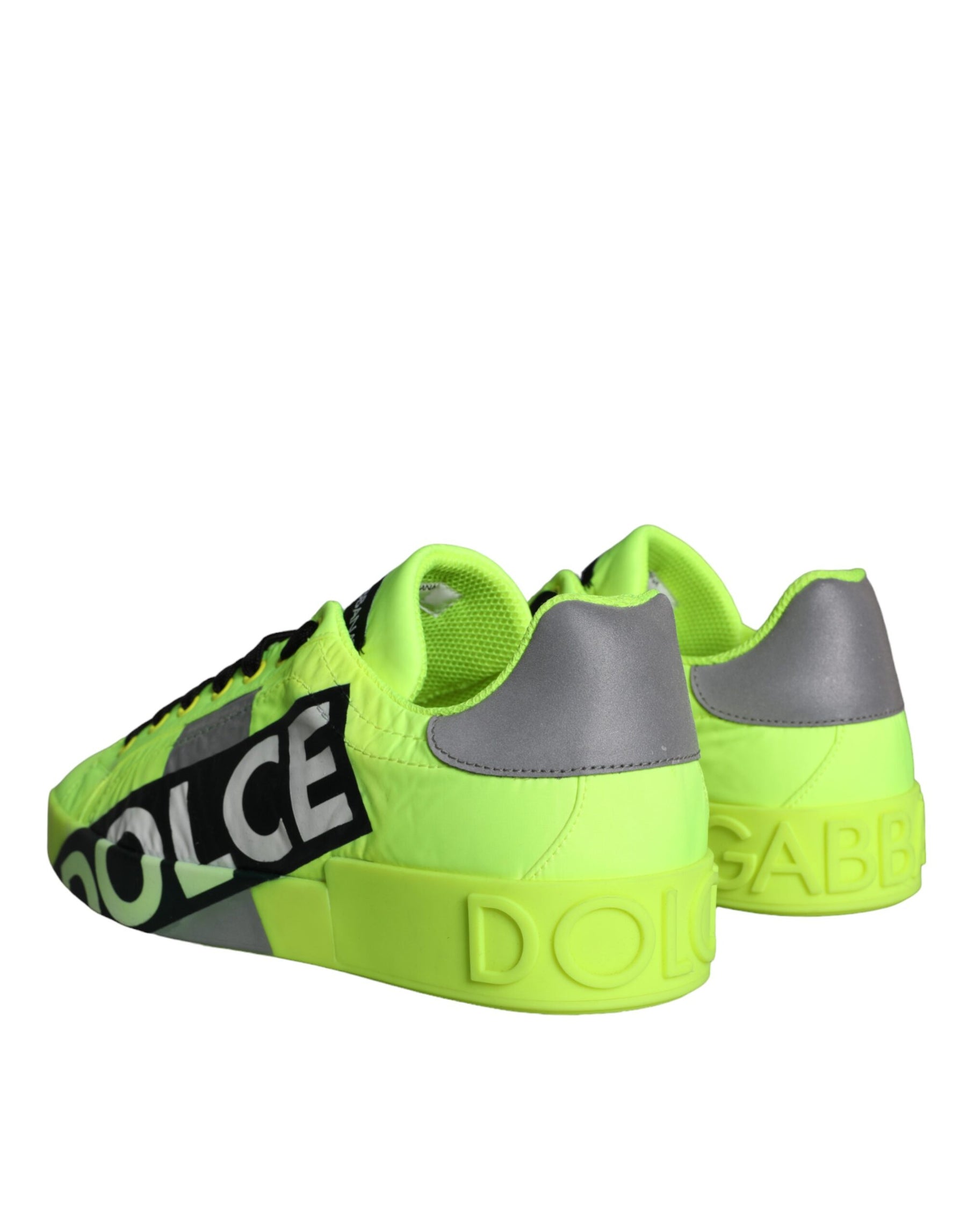 Dolce & Gabbana Neon Green Logo Tape Low Top Sneakers Shoes | Regal Royce