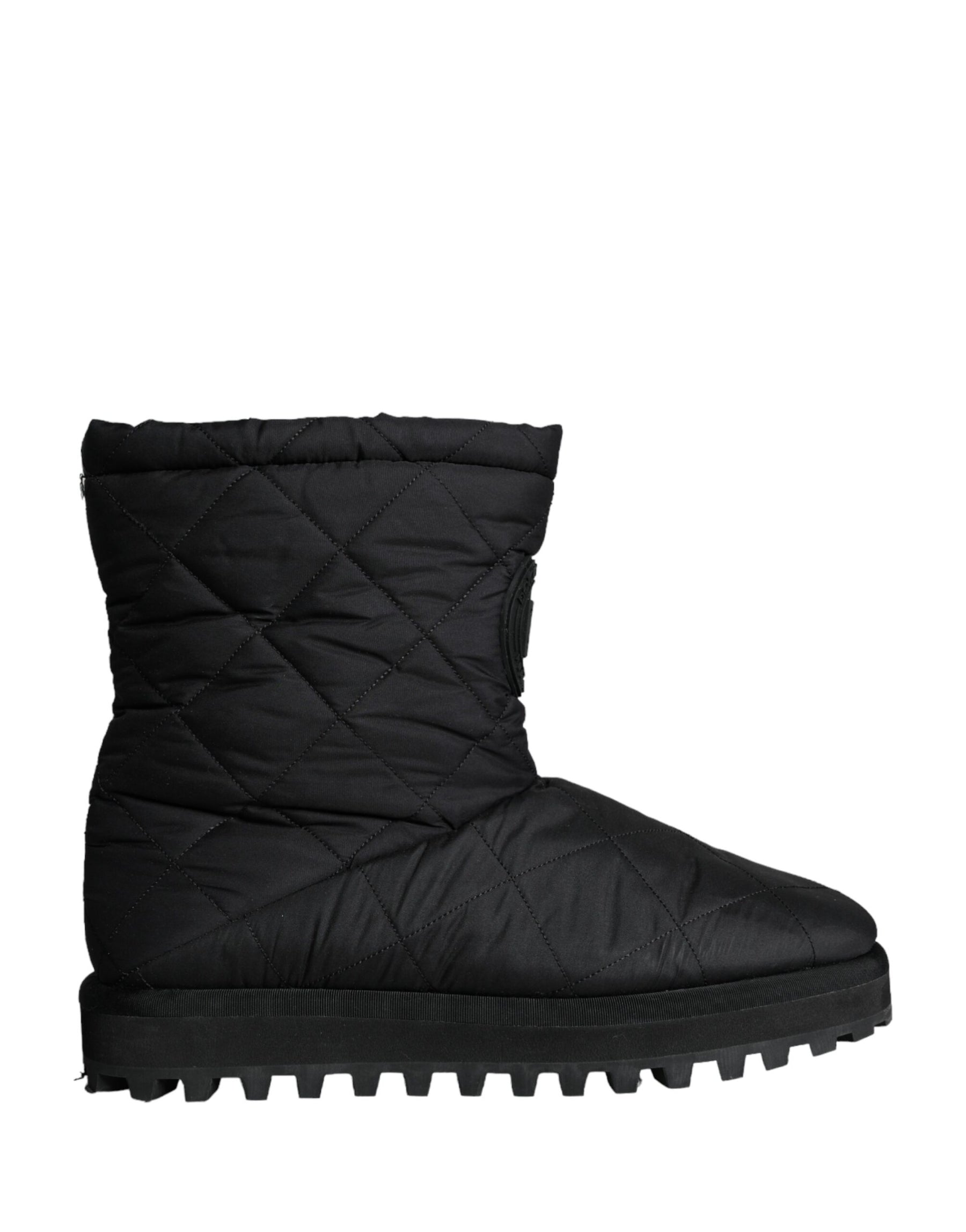 Dolce & Gabbana Black Nylon Padded Mid Calf Men Boots Shoes | Regal Royce