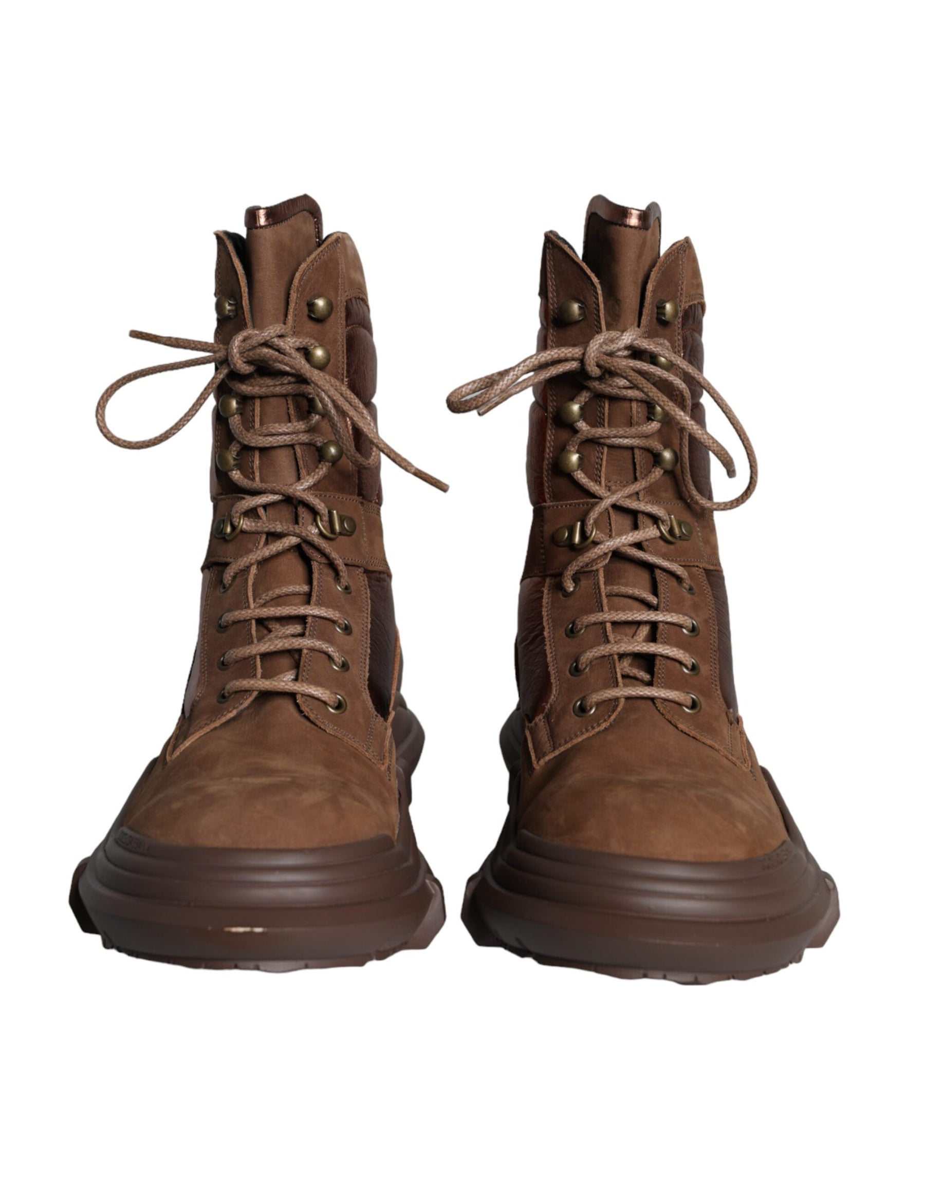 Dolce & Gabbana Brown Suede Leather Military Combat Men Boots Shoes | Regal Royce