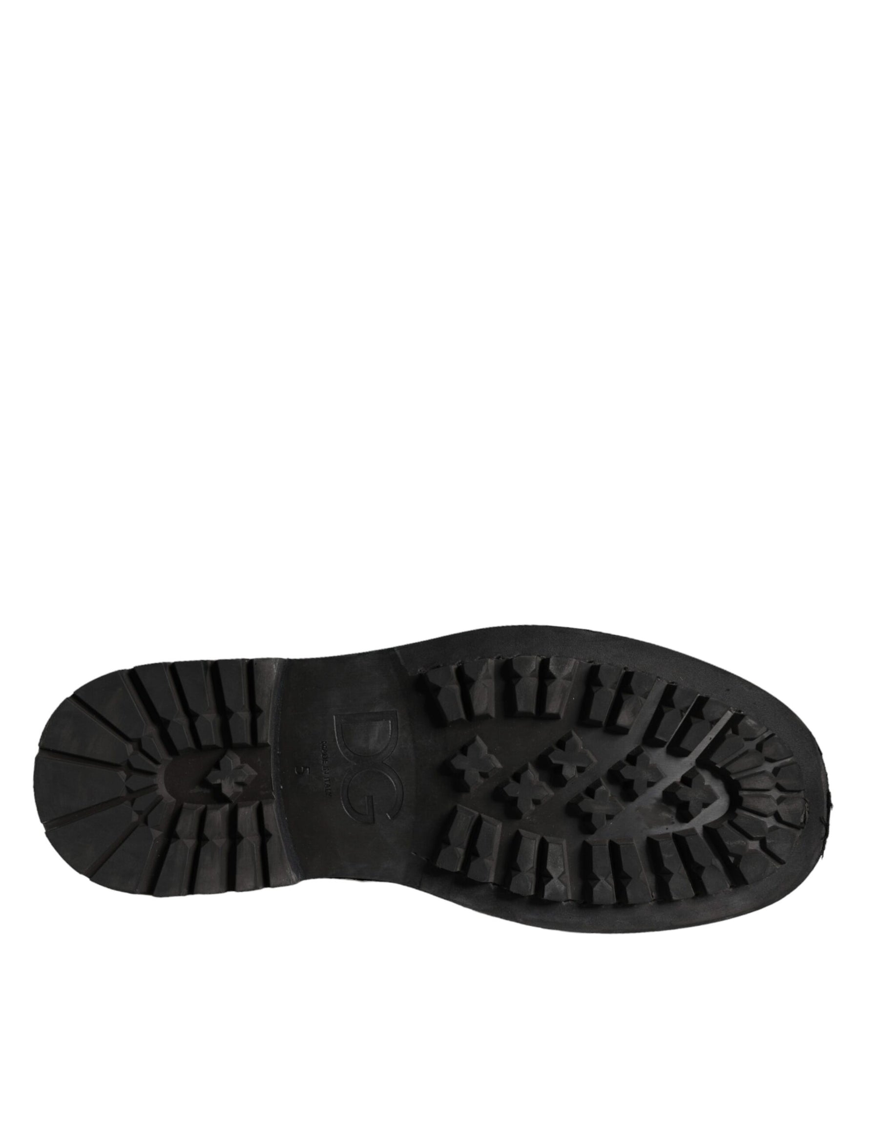 Dolce & Gabbana Black Lace Up Mid Calf Boots Men Shoes | Regal Royce