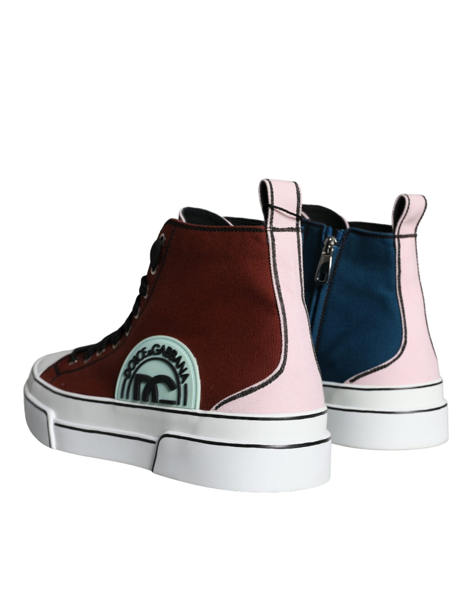 Dolce & Gabbana Multicolor Patchwork High Top Sneaker Shoes | Regal Royce