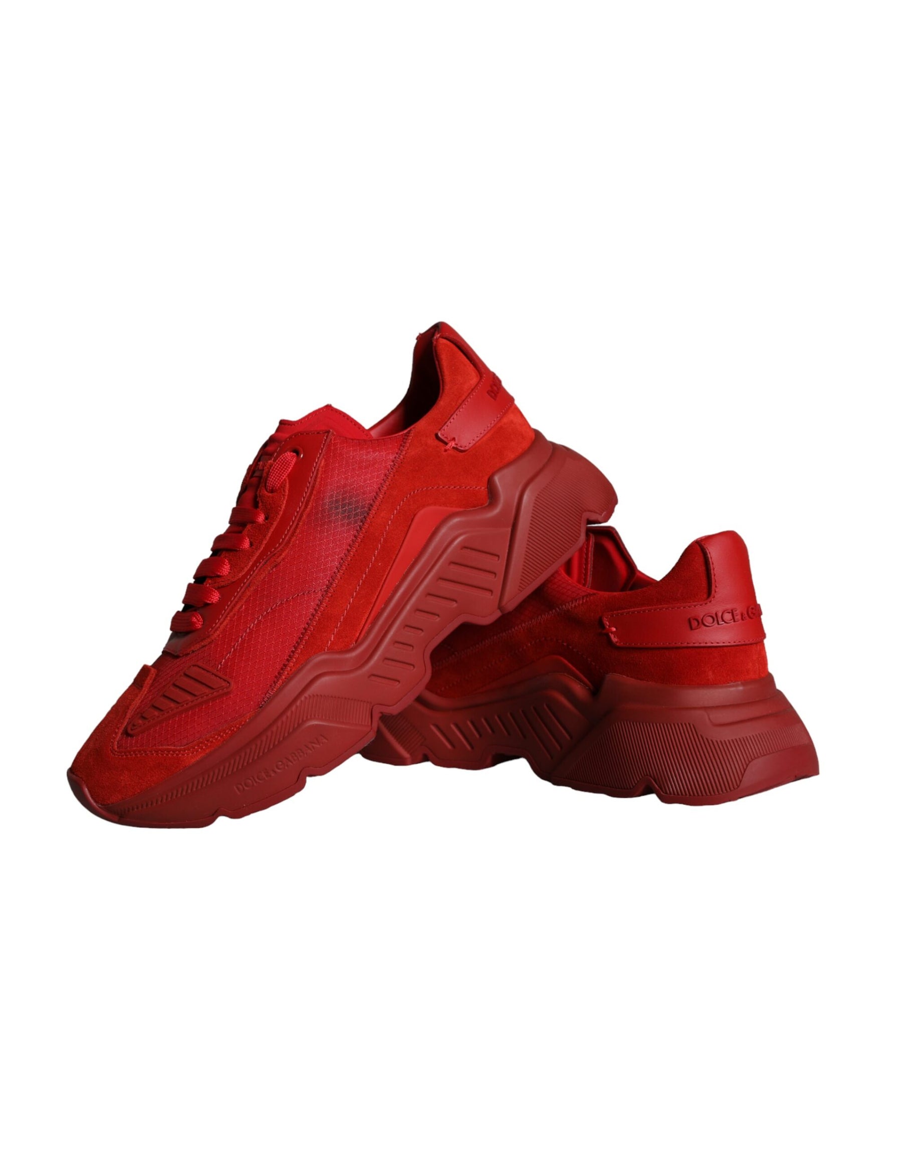 Dolce & Gabbana Red Leather Daymaster Low Top Sneakers Shoes | Regal Royce