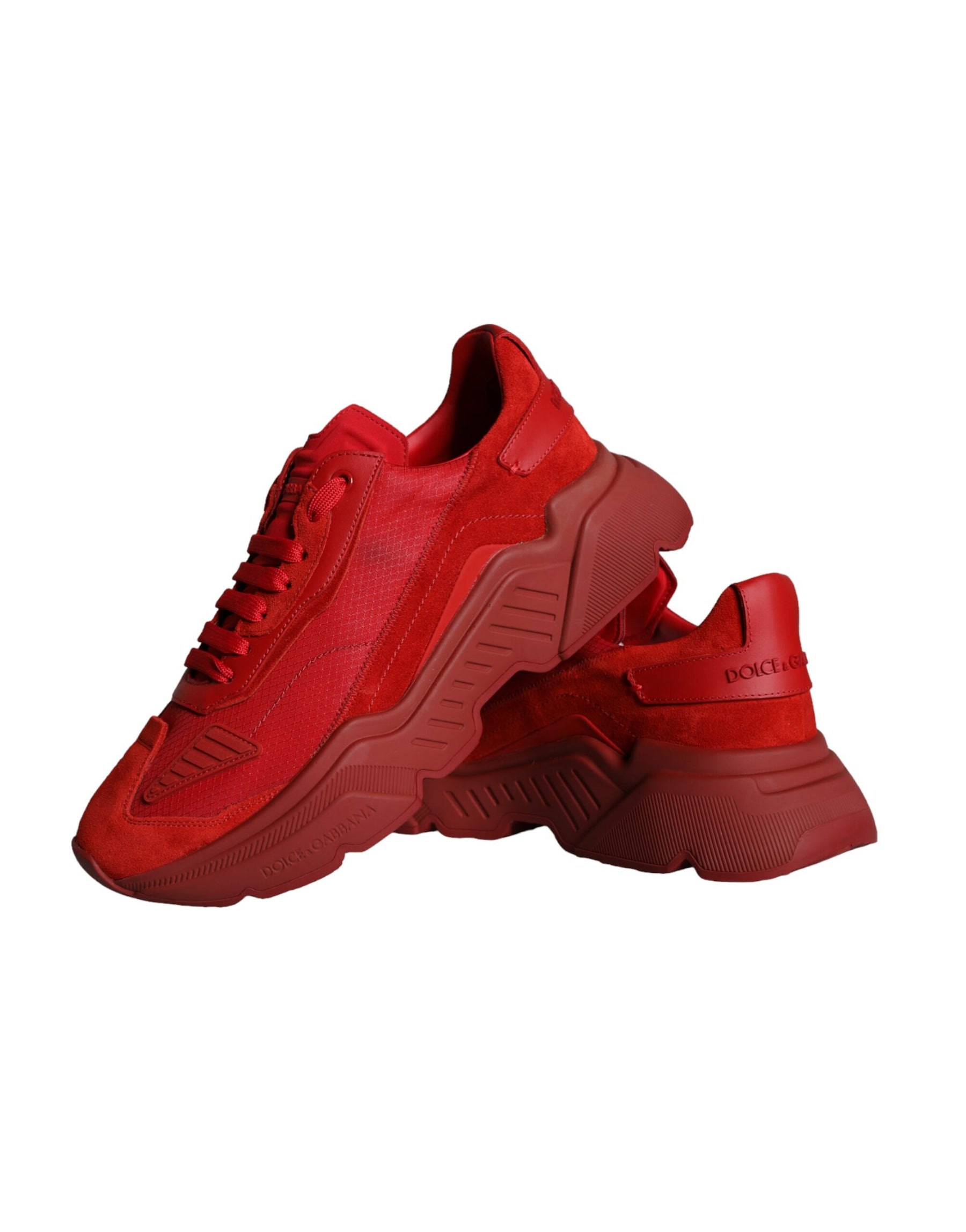 Dolce & Gabbana Red Leather Daymaster Low Top Sneakers Shoes | Regal Royce