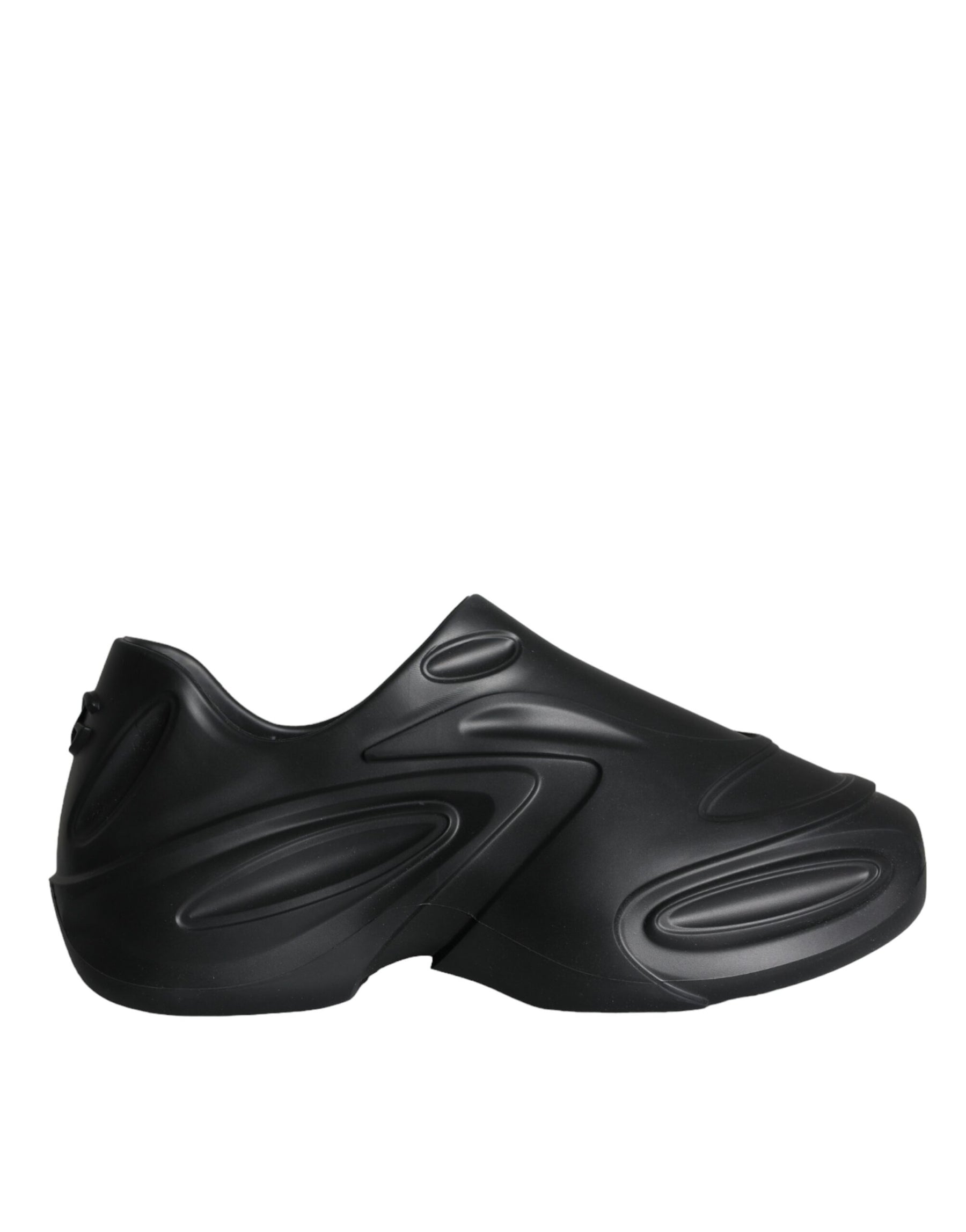 Dolce & Gabbana Black Foiled Rubber Toy Low Top Sneakers Shoes | Regal Royce
