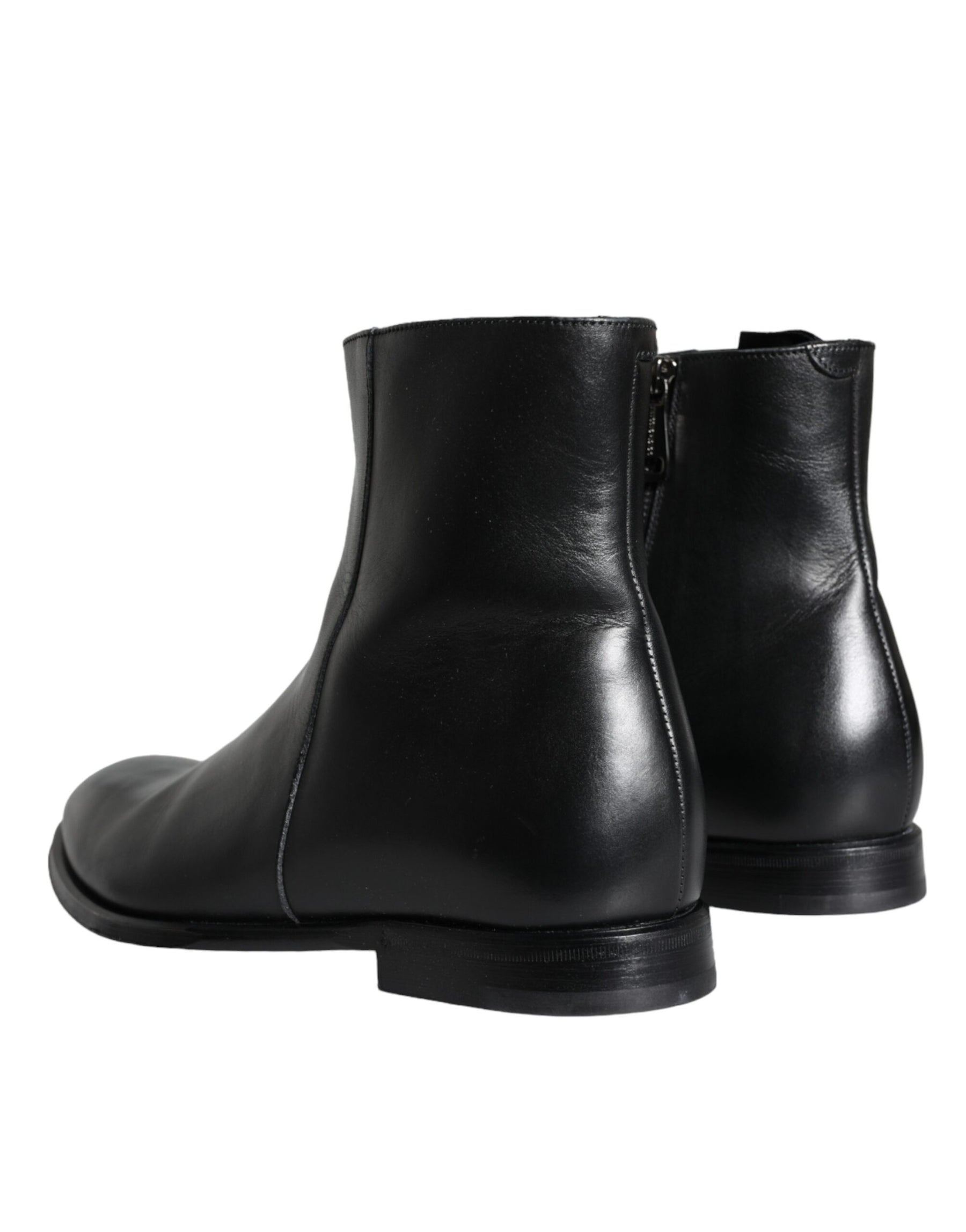 Dolce & Gabbana Black Calf Leather Men Ankle Boots Men Shoes | Regal Royce