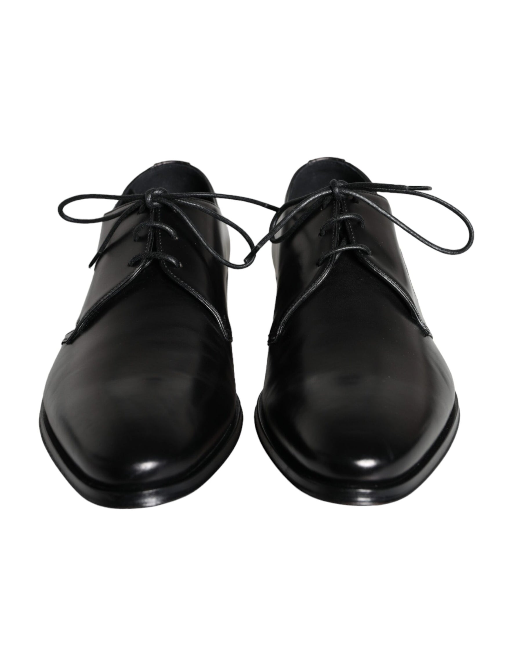 Dolce & Gabbana Black Calfskin Leather Derby Men Dress Shoes | Regal Royce