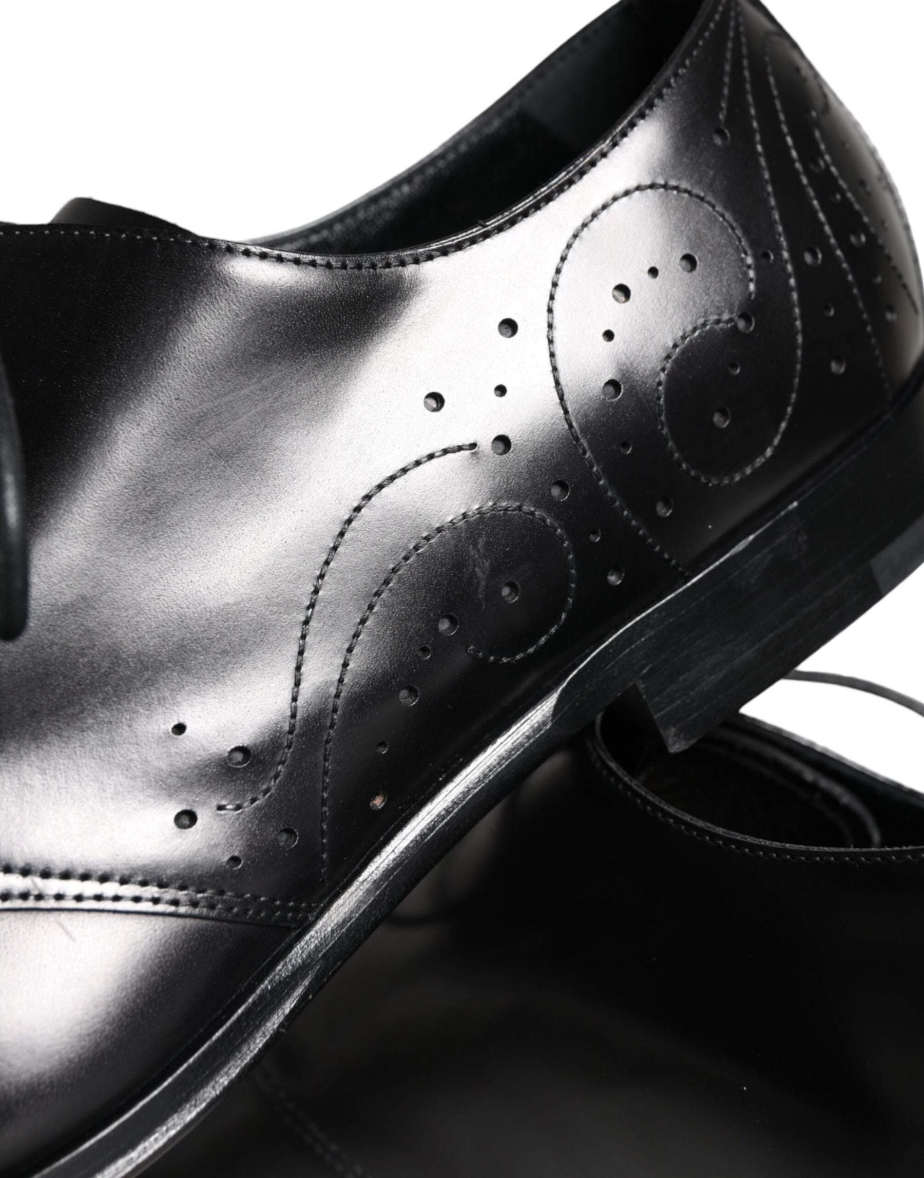 Dolce & Gabbana Black Calfskin Leather Derby Men Dress Shoes | Regal Royce