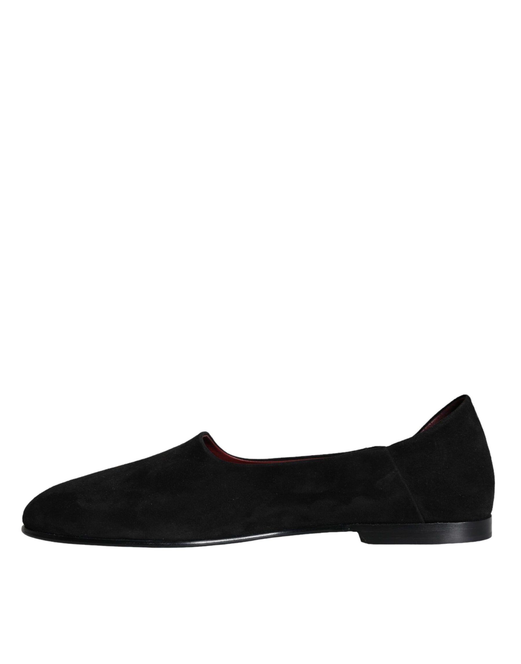 Dolce & Gabbana Black Suede Loafers Formal Slip On Shoes | Regal Royce