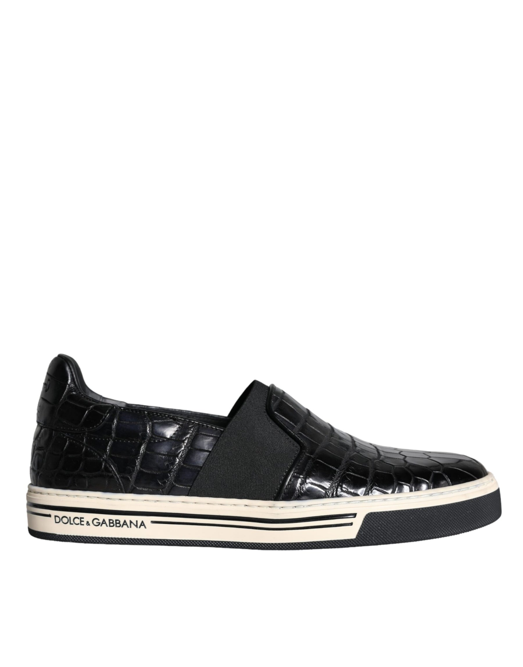 Dolce & Gabbana Black Leather Loafers Slippers Casual Shoes | Regal Royce