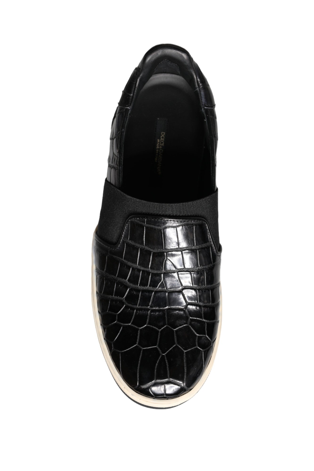 Dolce & Gabbana Black Leather Loafers Slippers Casual Shoes | Regal Royce