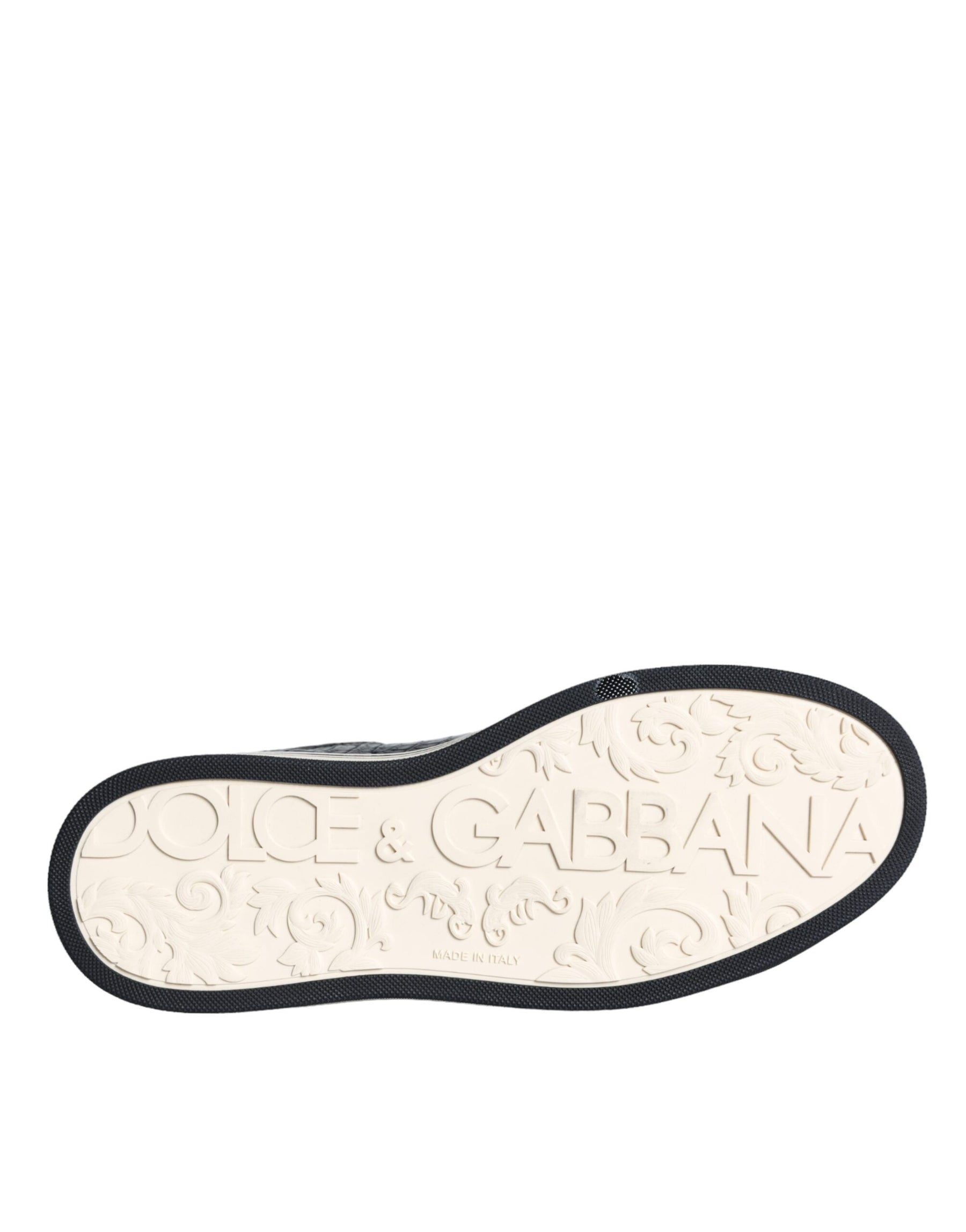 Dolce & Gabbana Black Leather Men Low Top Sneakers Shoes | Regal Royce