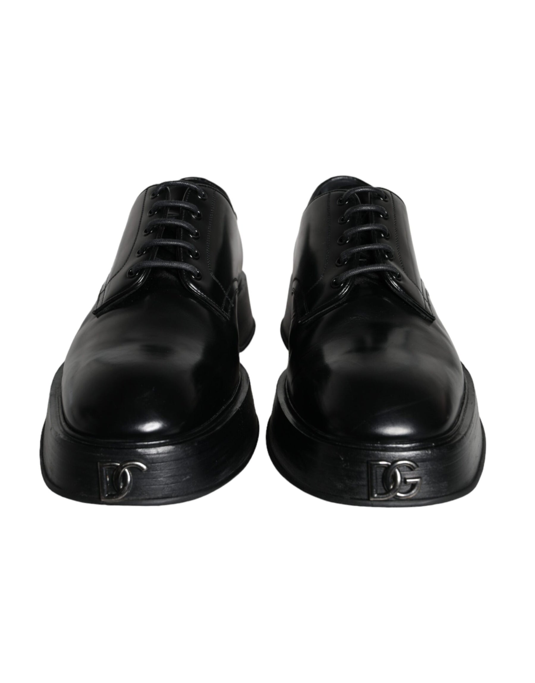 Dolce & Gabbana Black Calf Leather Derby Formal Dress Shoes | Regal Royce