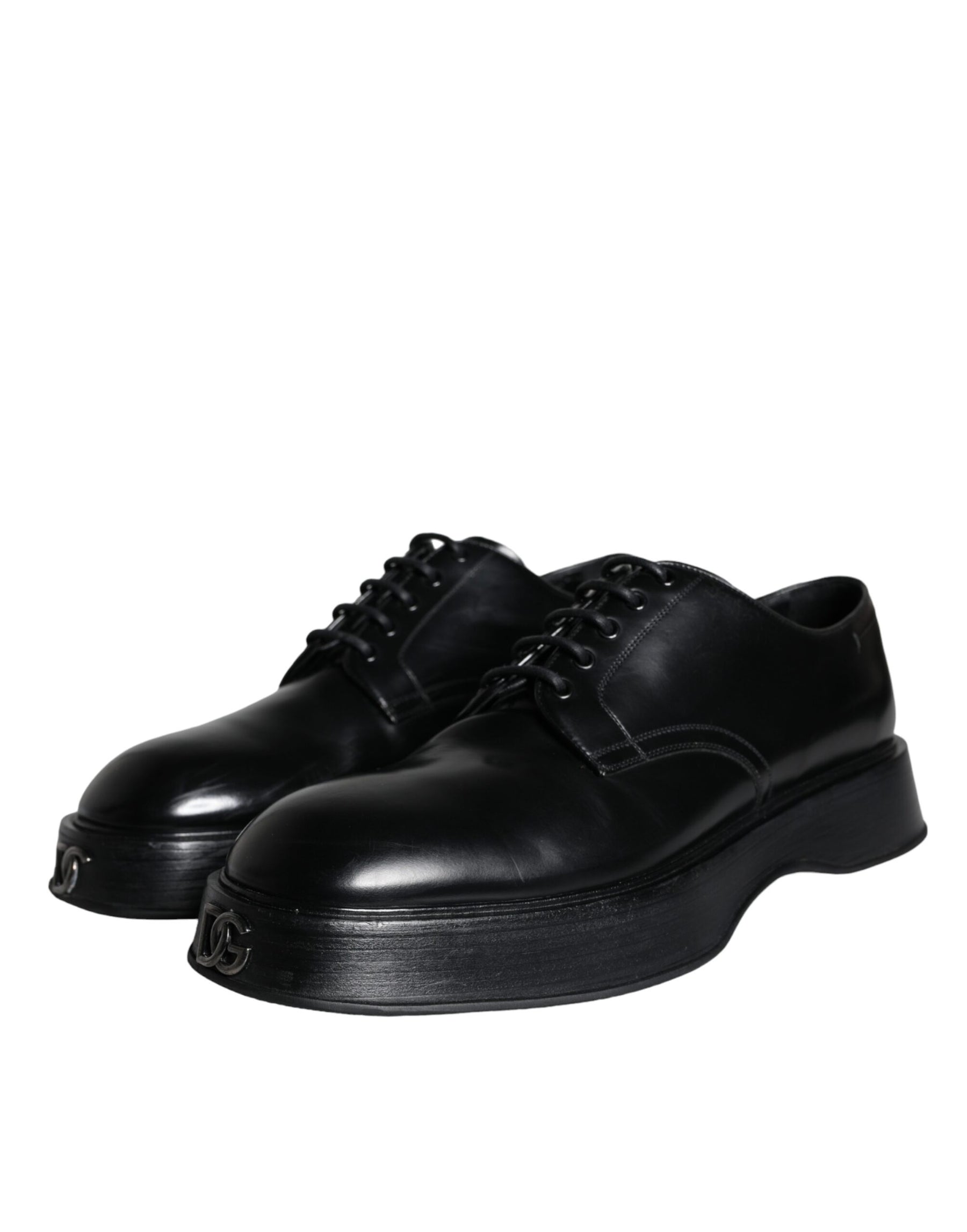 Dolce & Gabbana Black Calf Leather Derby Formal Dress Shoes | Regal Royce