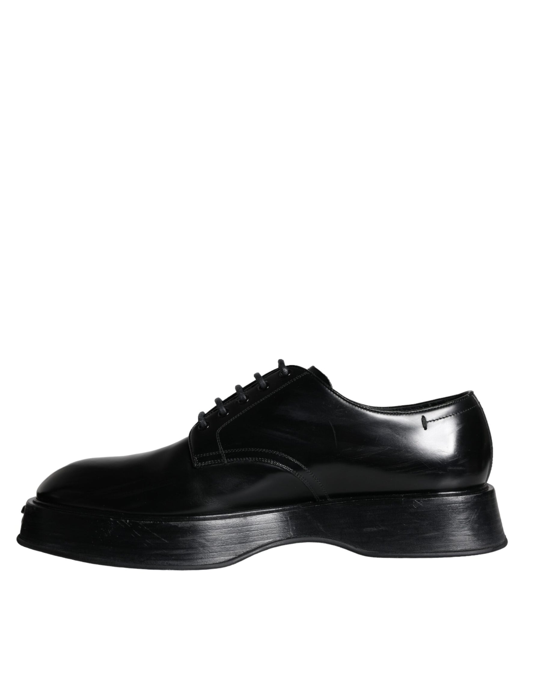 Dolce & Gabbana Black Calf Leather Derby Formal Dress Shoes | Regal Royce