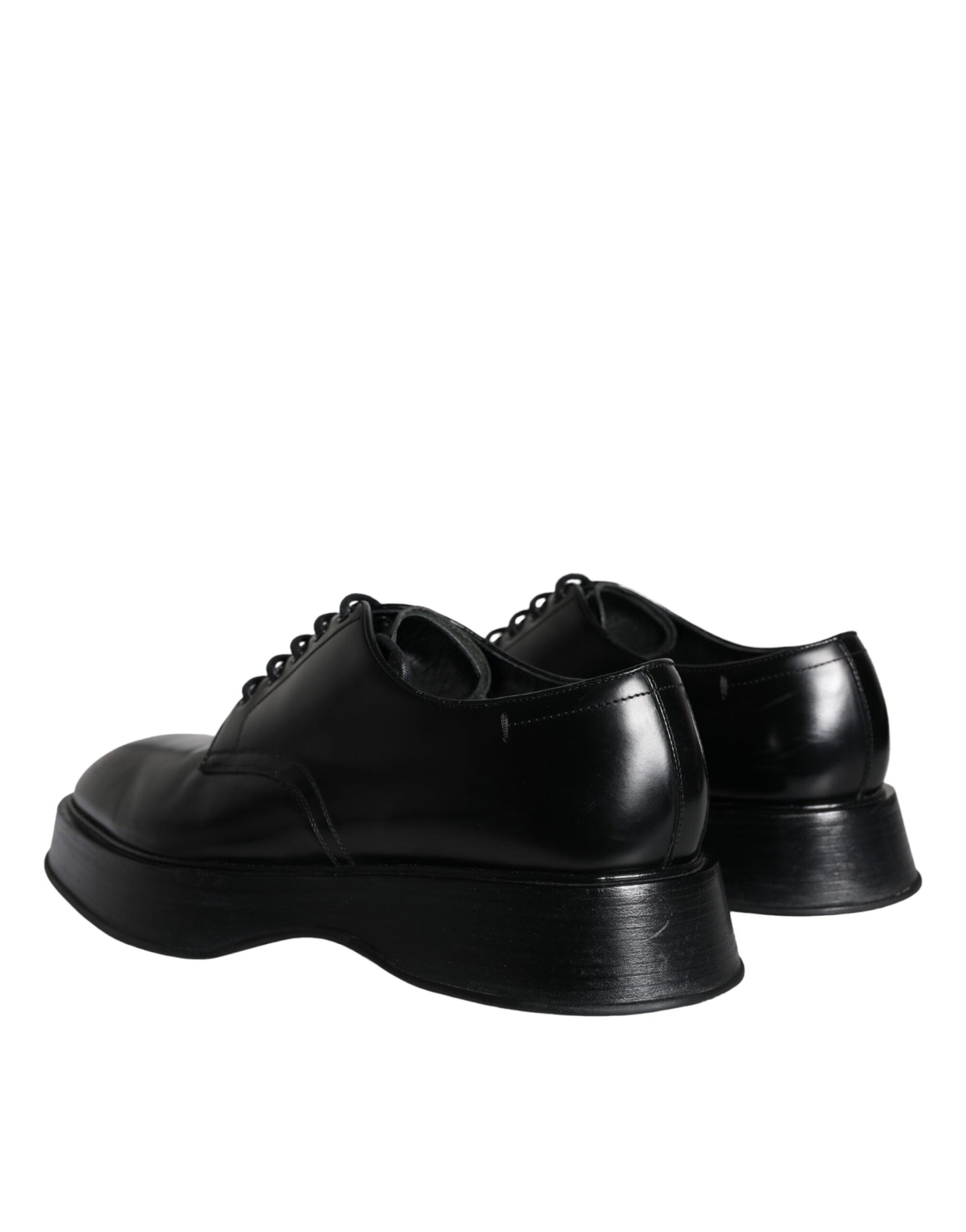 Dolce & Gabbana Black Calf Leather Derby Formal Dress Shoes | Regal Royce