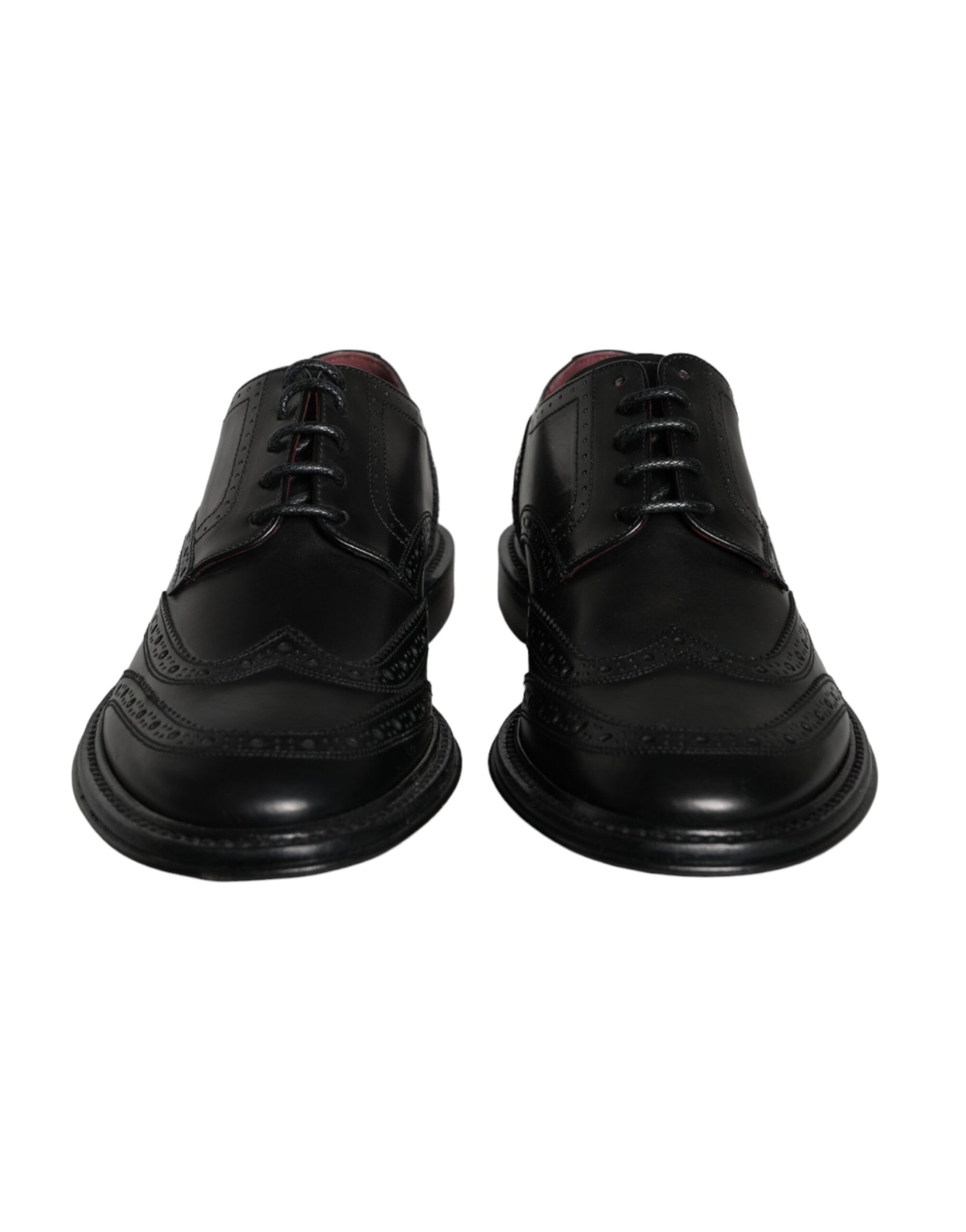 Dolce & Gabbana Black Leather Oxford Wingtip Formal Men Shoes | Regal Royce