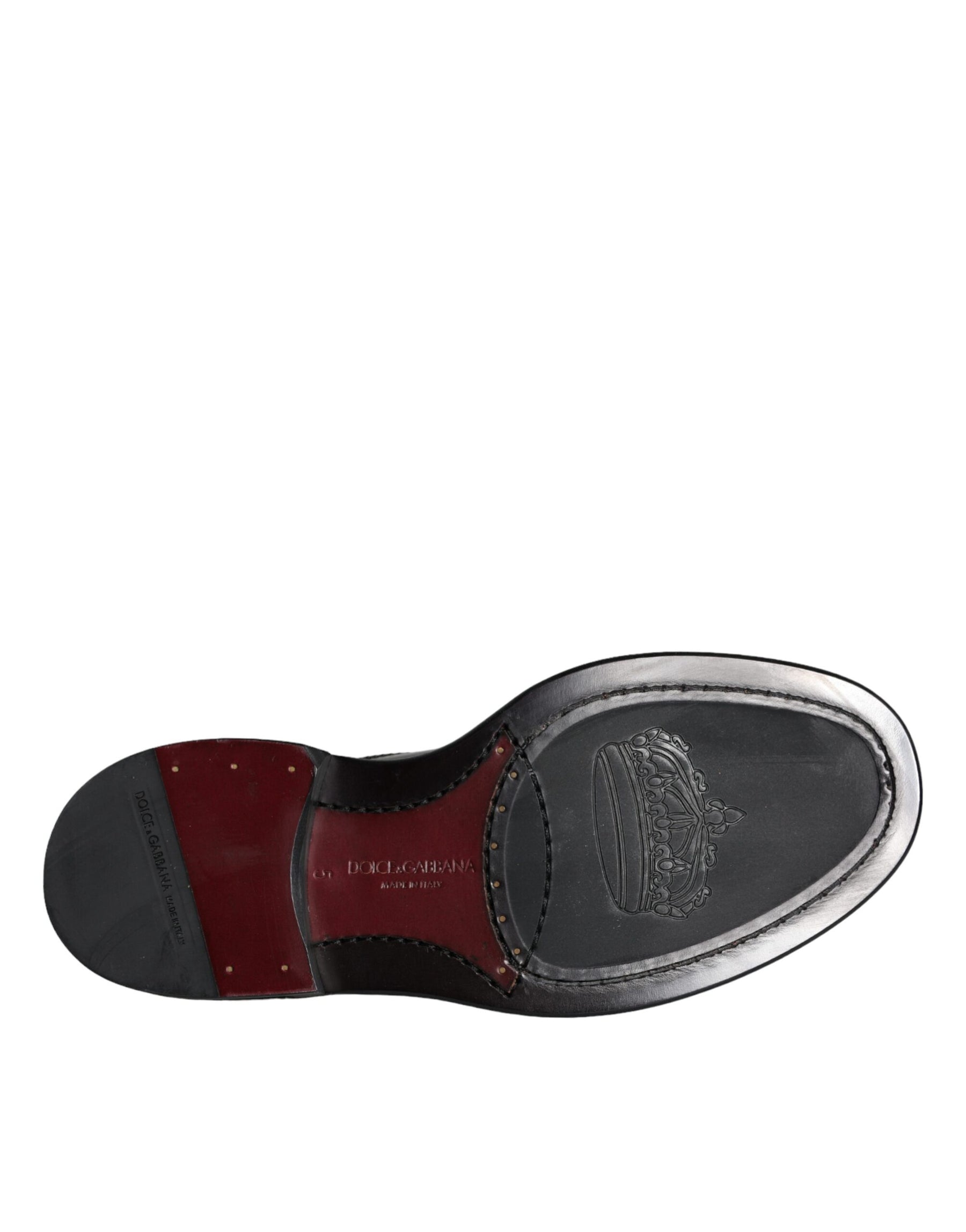 Dolce & Gabbana Black Leather Oxford Wingtip Formal Men Shoes | Regal Royce