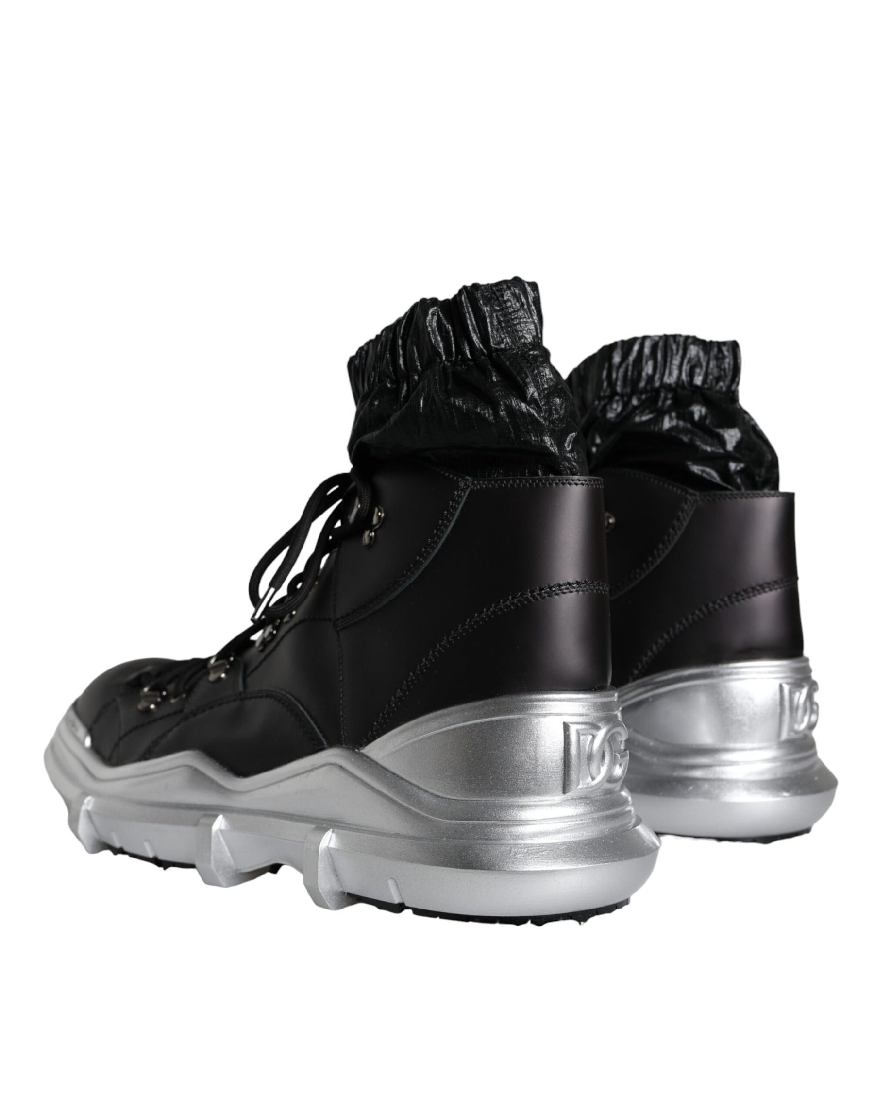 Dolce & Gabbana Black Nylon Galileo High Top Sneakers Shoes | Regal Royce