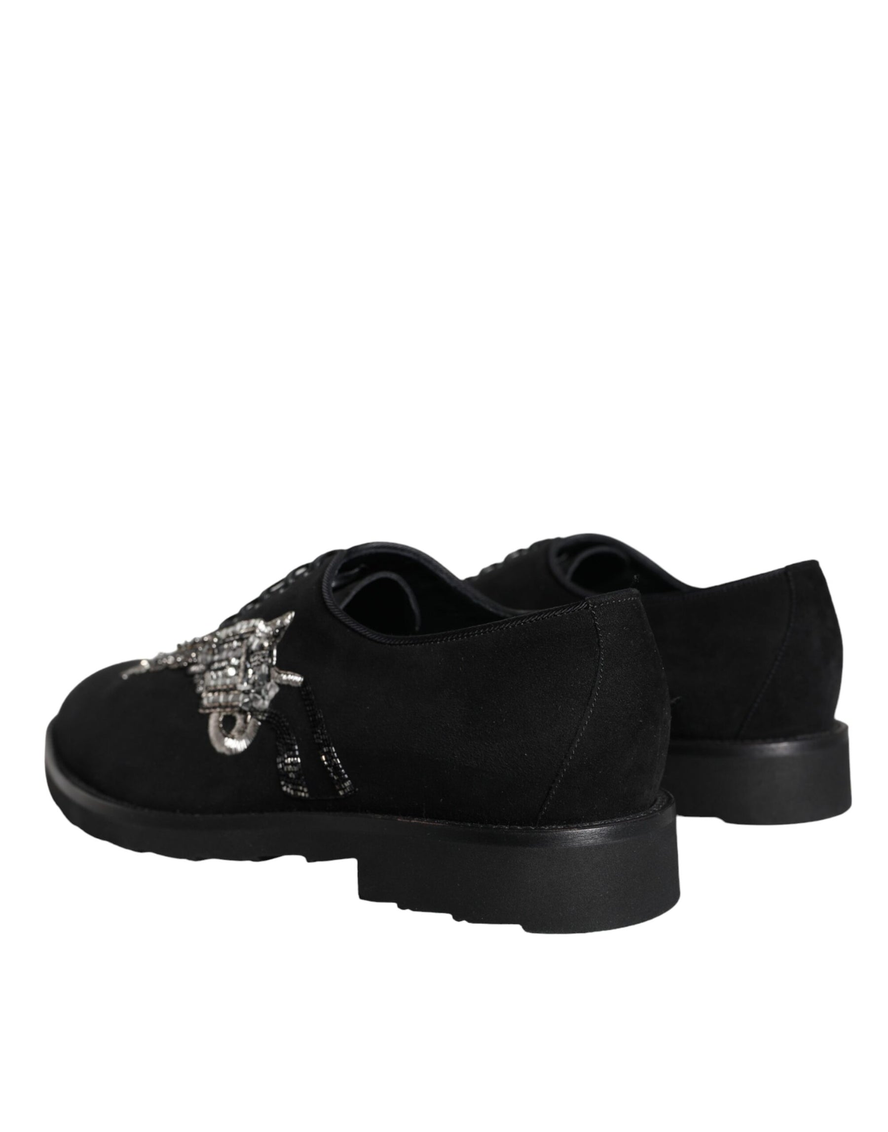 Dolce & Gabbana Black Suede Sicilia Lace Up Formal Shoes | Regal Royce