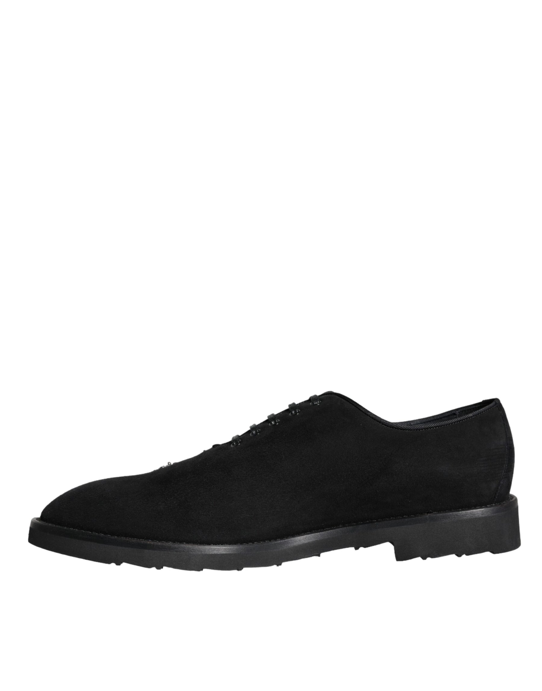 Dolce & Gabbana Black Suede Sicilia Lace Up Formal Shoes | Regal Royce