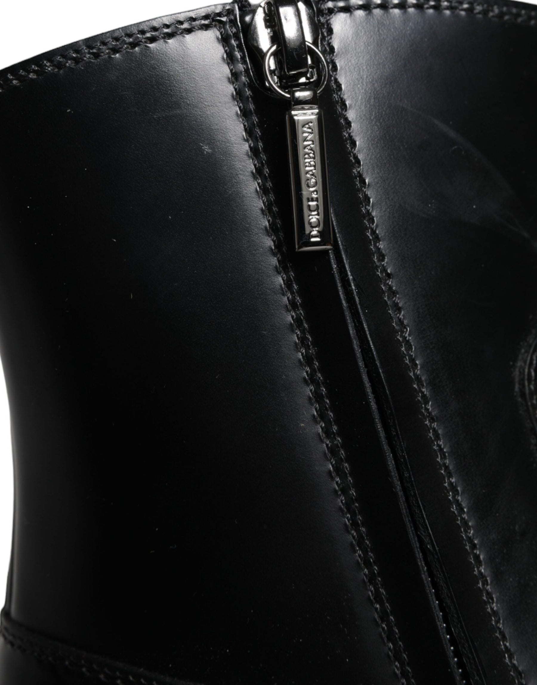 Dolce & Gabbana Black Leather Ankle Boots Booties Shoes | Regal Royce