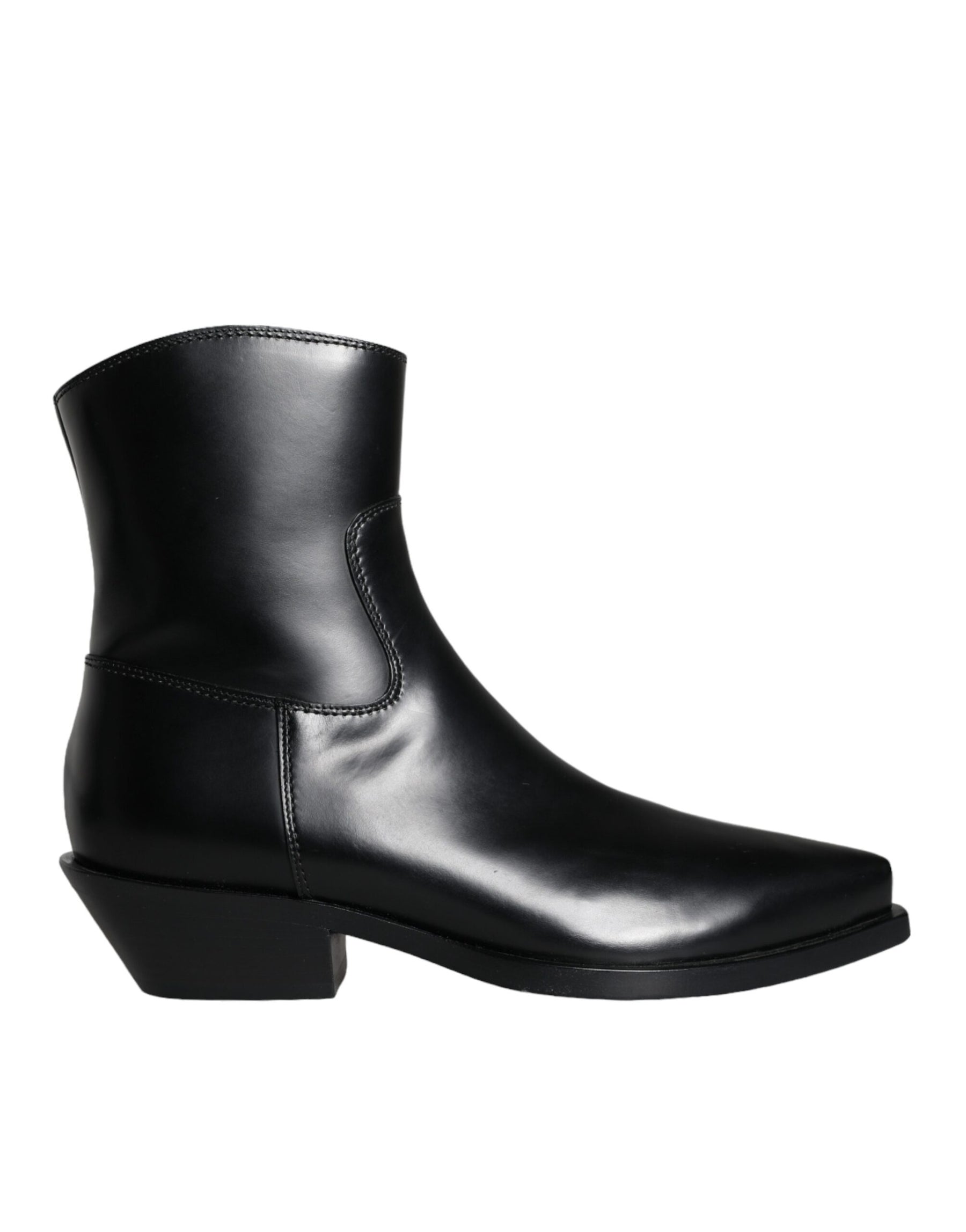 Dolce & Gabbana Black Leather Ankle Boots Booties Shoes | Regal Royce