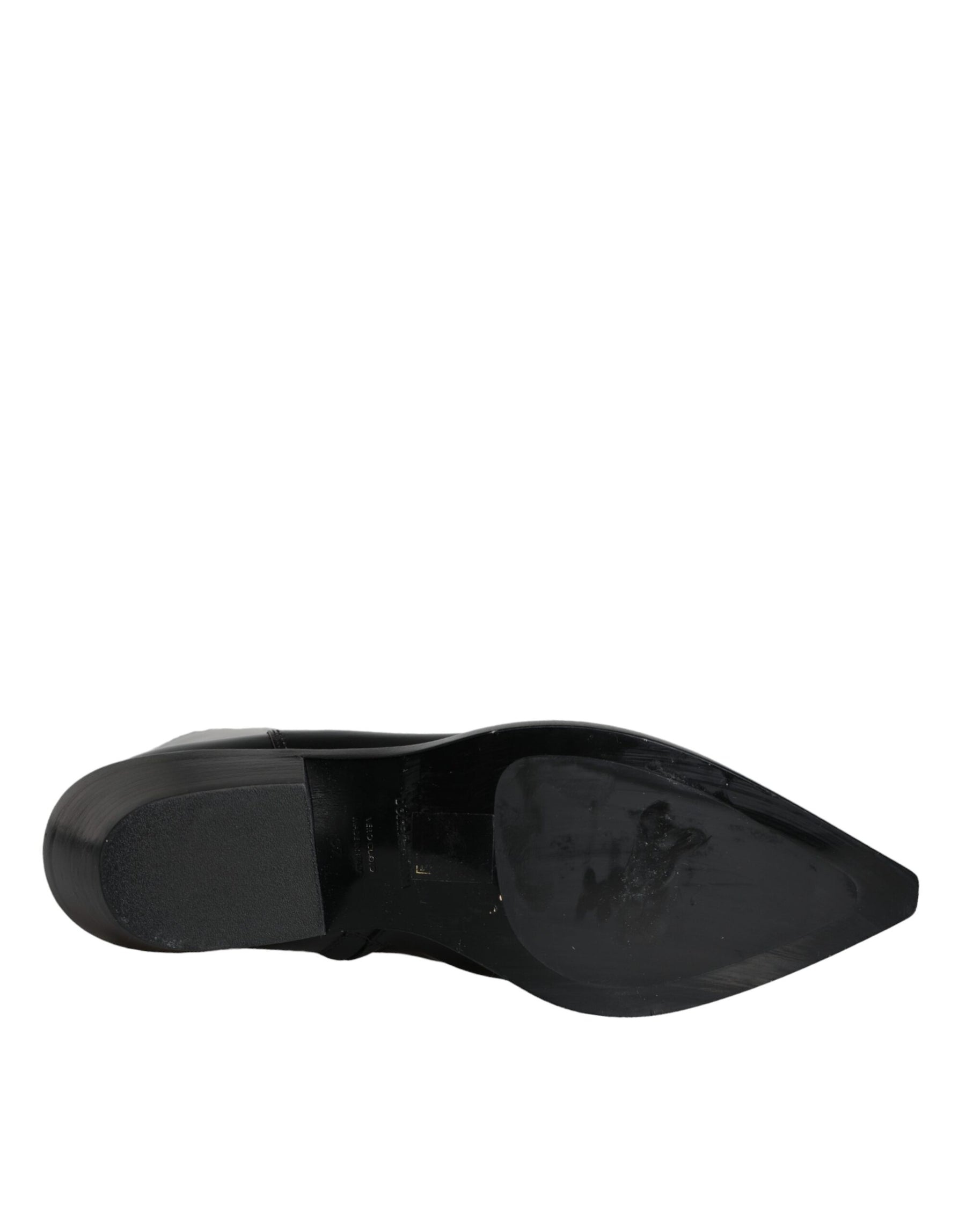 Dolce & Gabbana Black Leather Ankle Boots Booties Shoes | Regal Royce