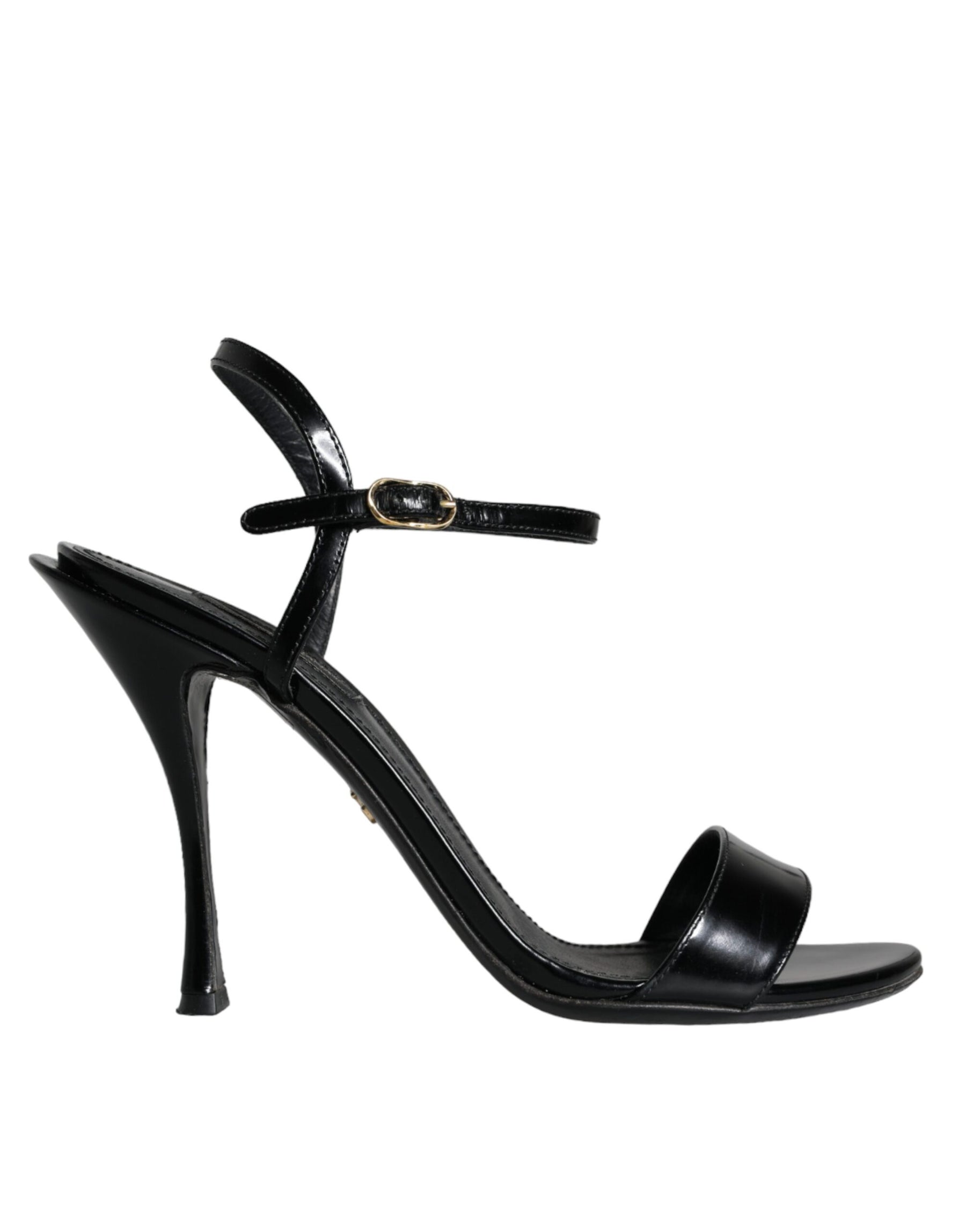 Dolce & Gabbana Black KEIRA Leather Heels Sandals Shoes | Regal Royce