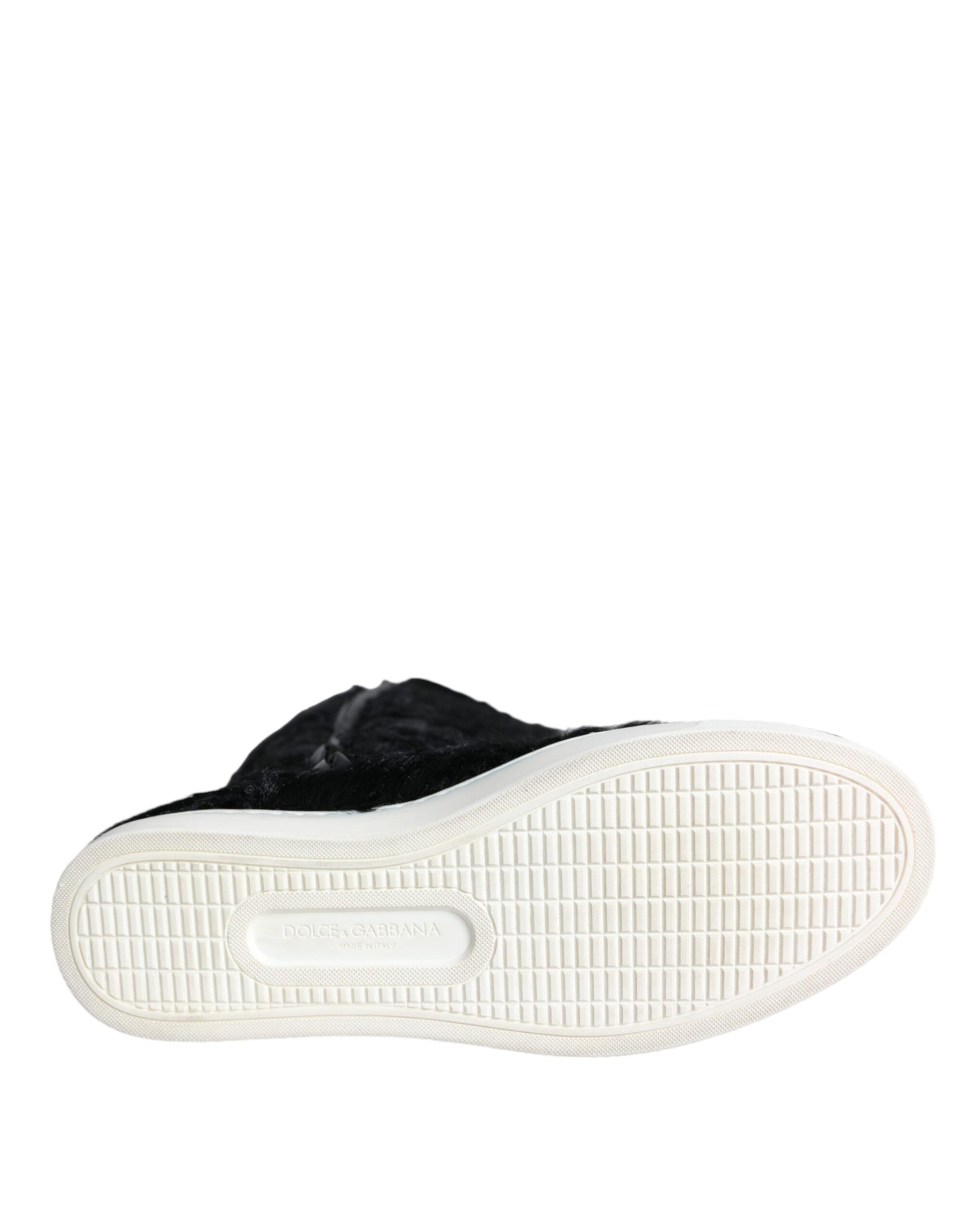 Dolce & Gabbana Black Xiangao Lamb Fur Leather Boots Shoes | Regal Royce